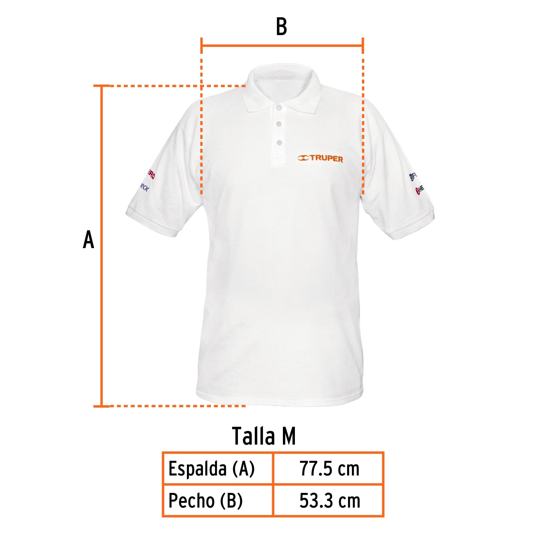 Playera polo para hombre, blanca, M, TRUPER