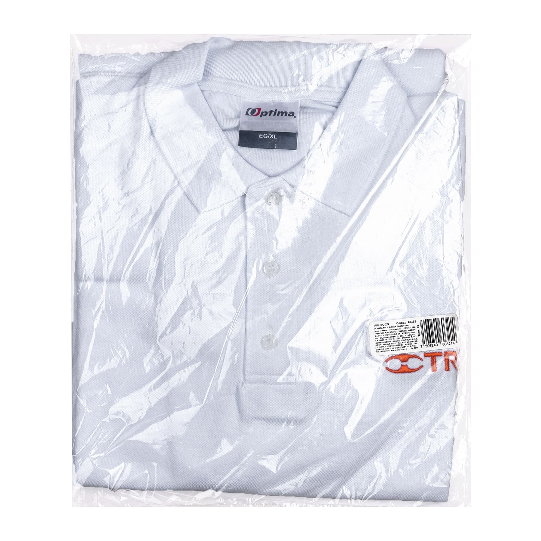 Playera polo para hombre, blanca, EG, TRUPER
