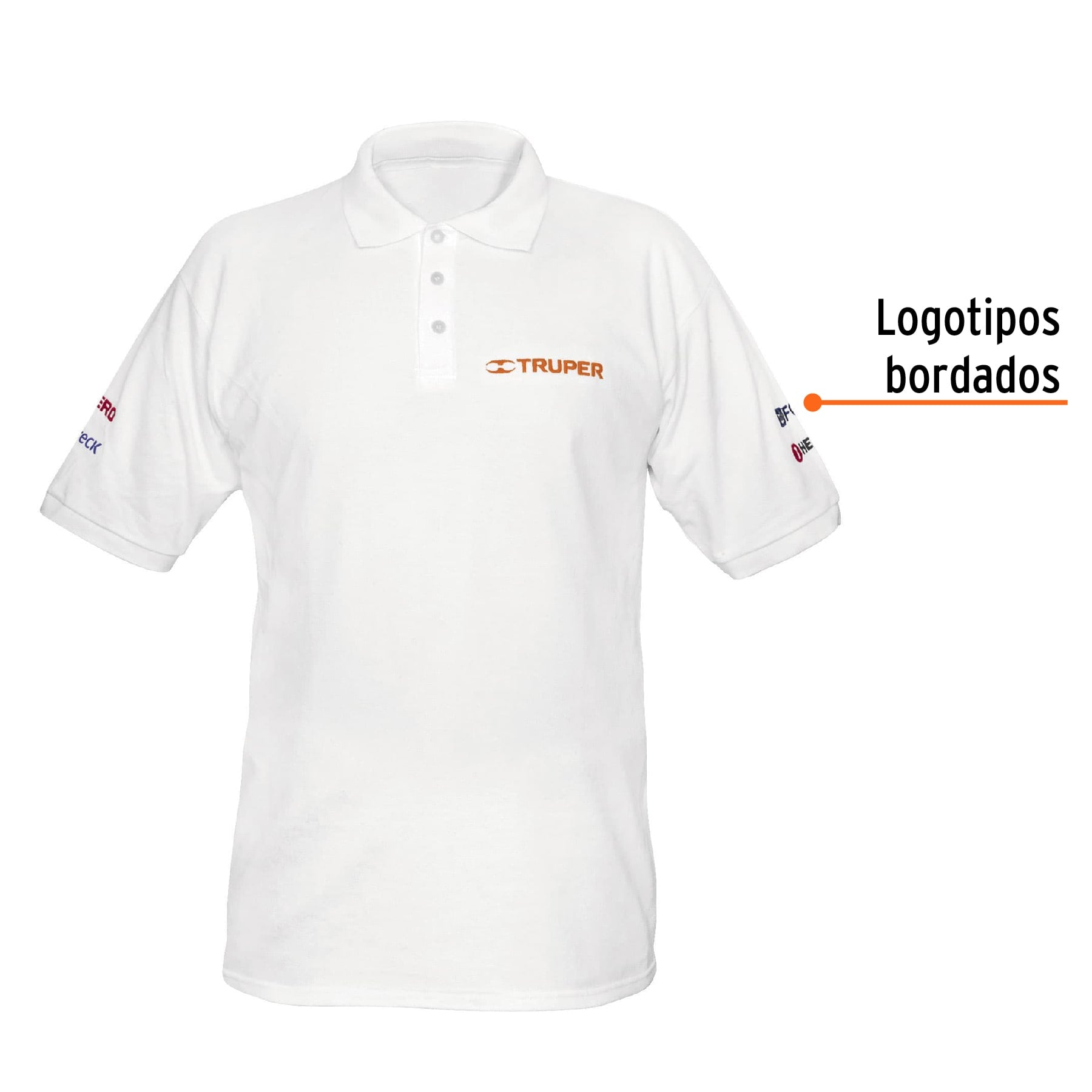 Playera polo para hombre, blanca, EG, TRUPER
