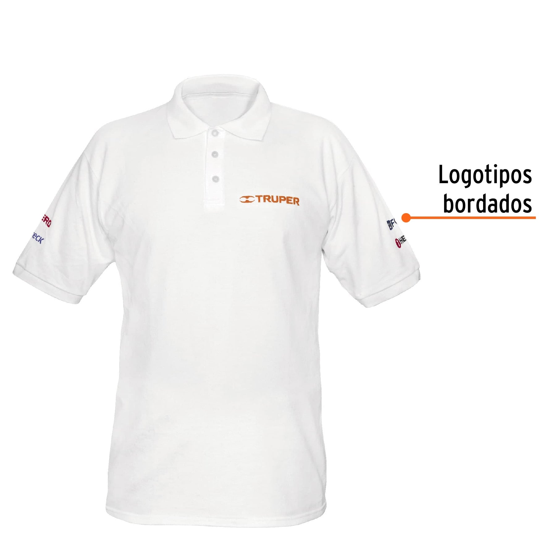 Playera polo para hombre, blanca, EEG, TRUPER