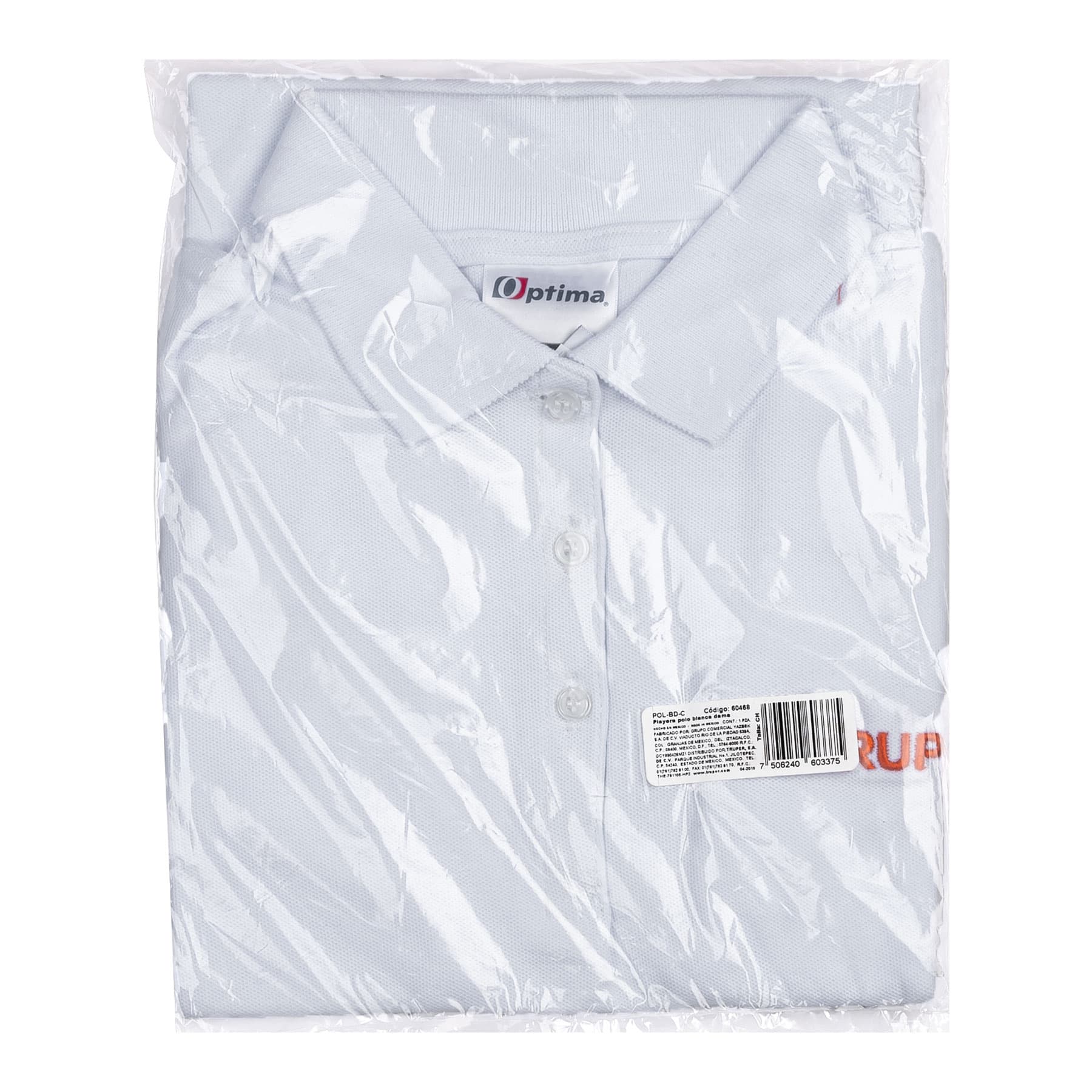 Playera polo para mujer, blanca, CH, TRUPER