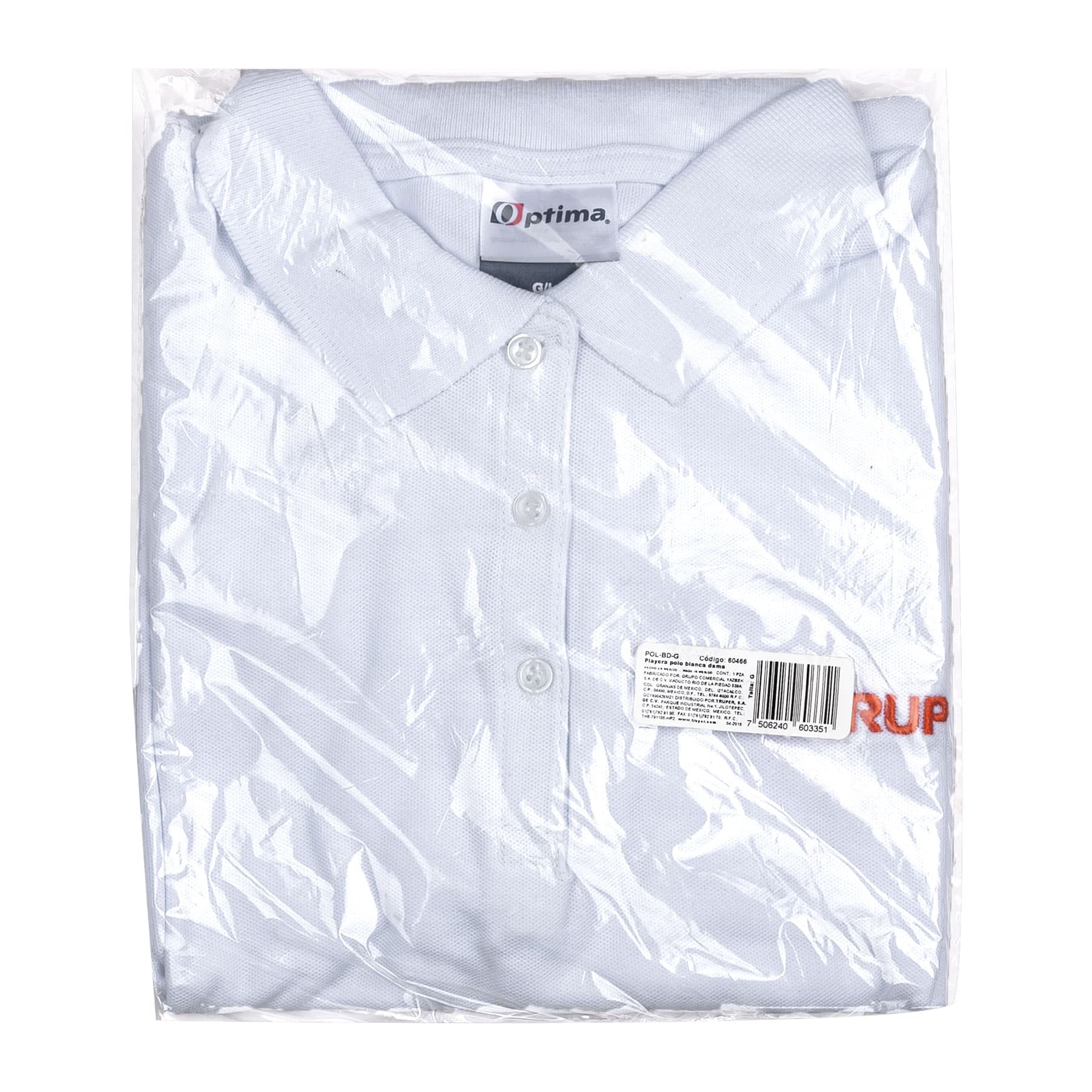 Playera polo para mujer, blanca, G, TRUPER