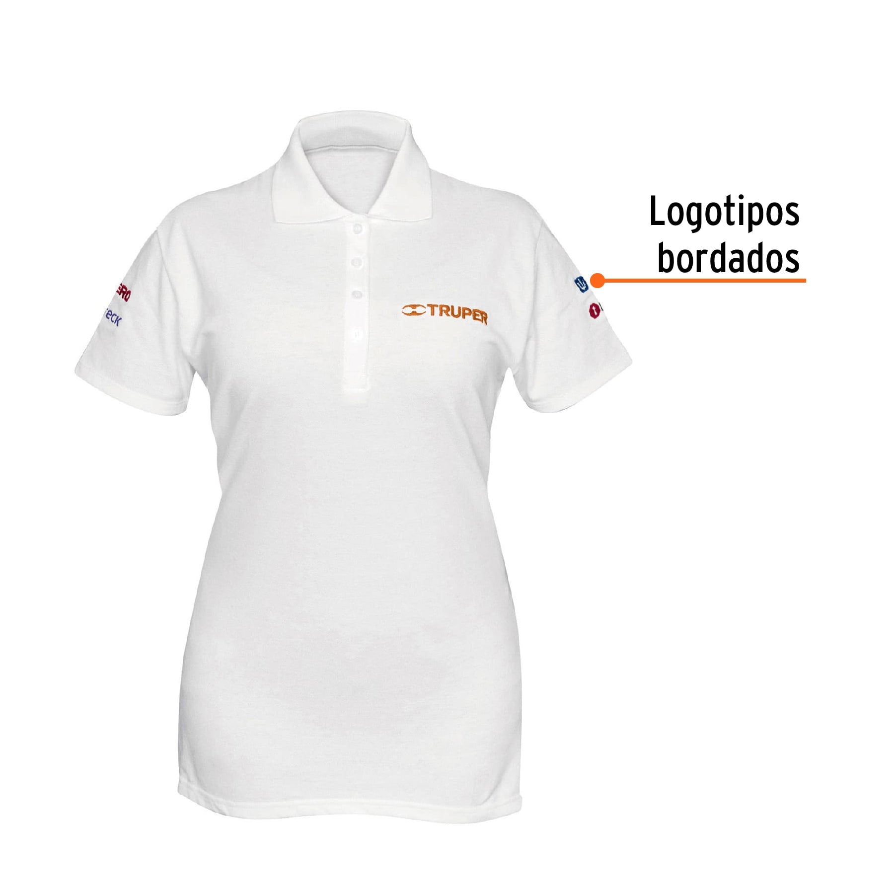 Playera polo para mujer, blanca, G, TRUPER