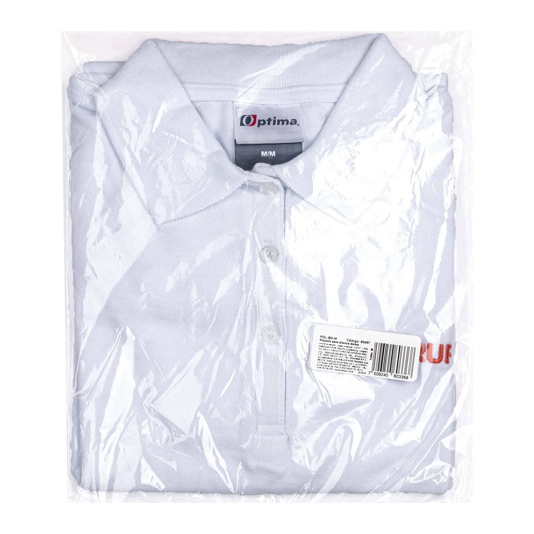 Playera polo para mujer, blanca, M, TRUPER