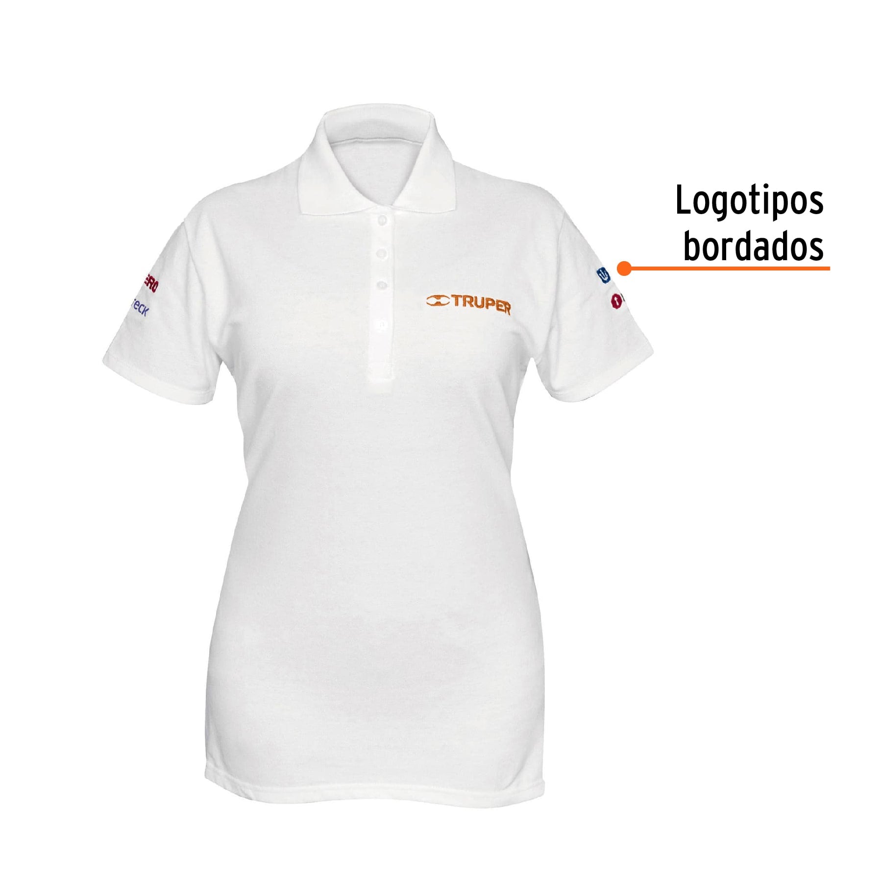 Playera polo para mujer, blanca, M, TRUPER