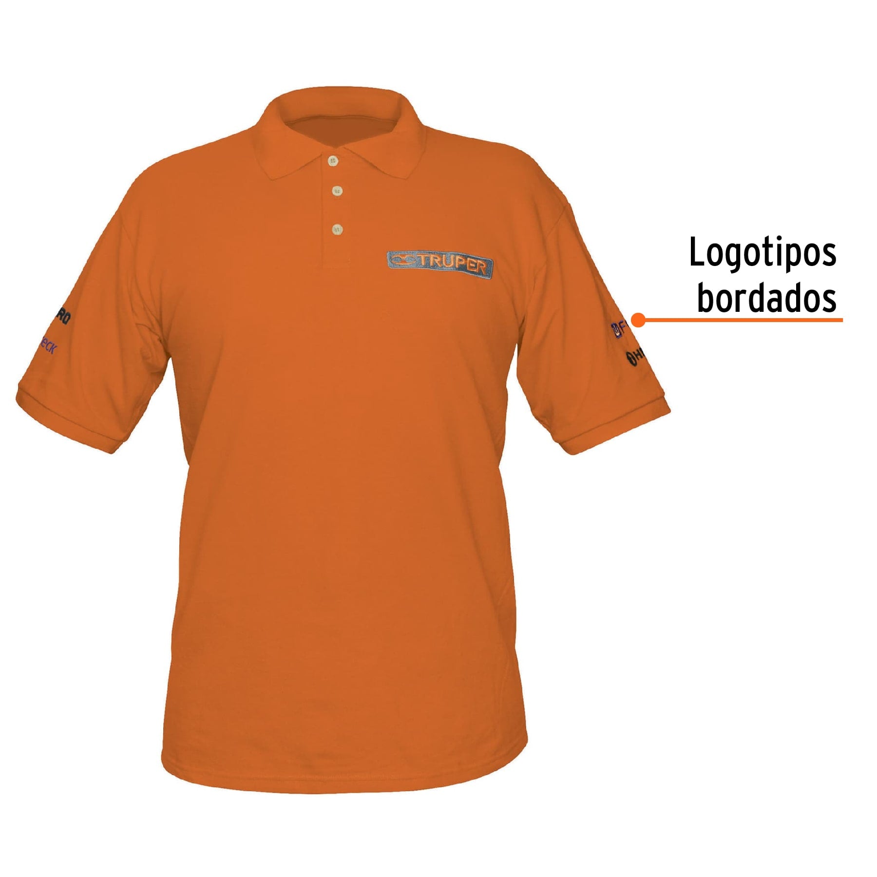 Playera polo para hombre, naranja, CH, TRUPER