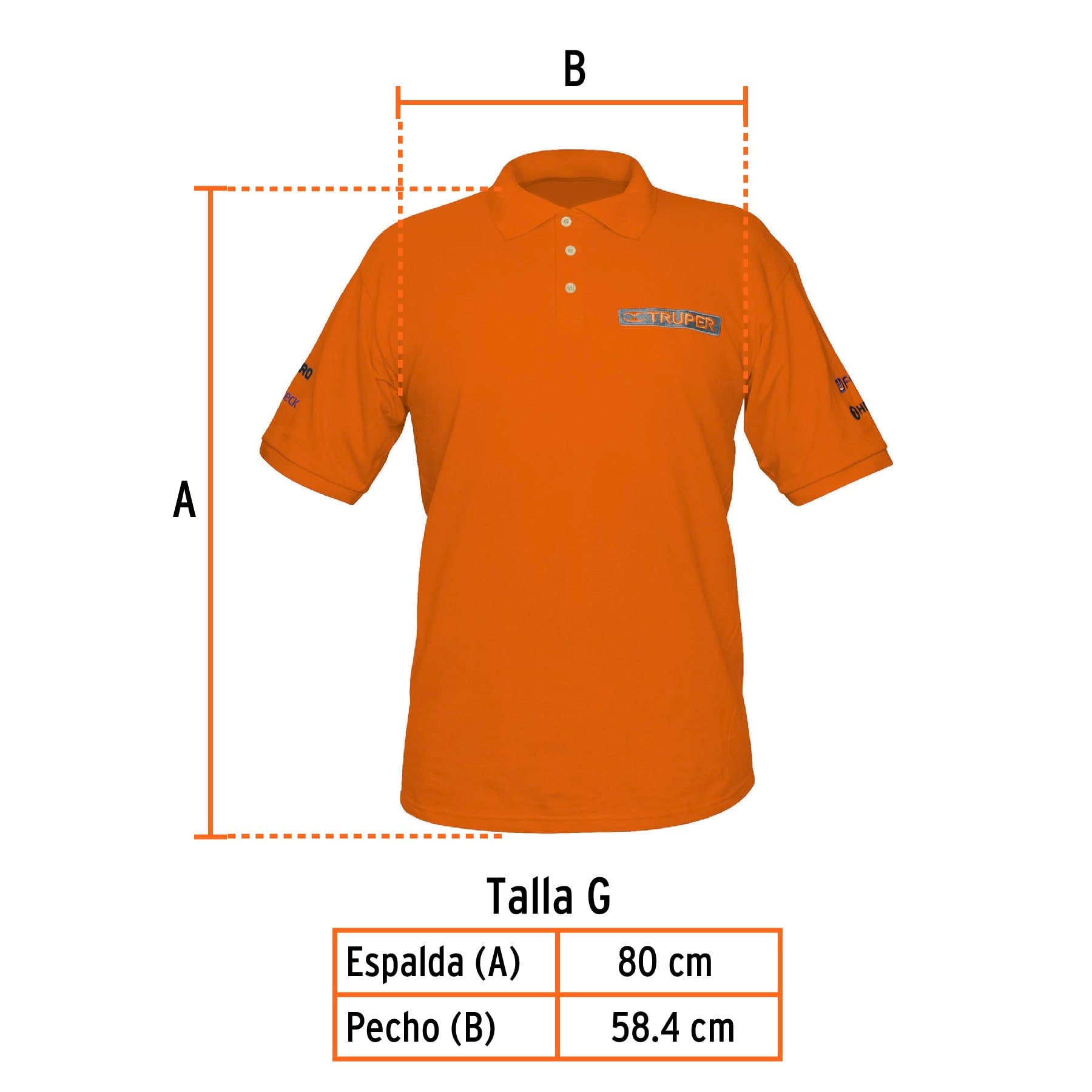 Playera polo para hombre, naranja, G, TRUPER