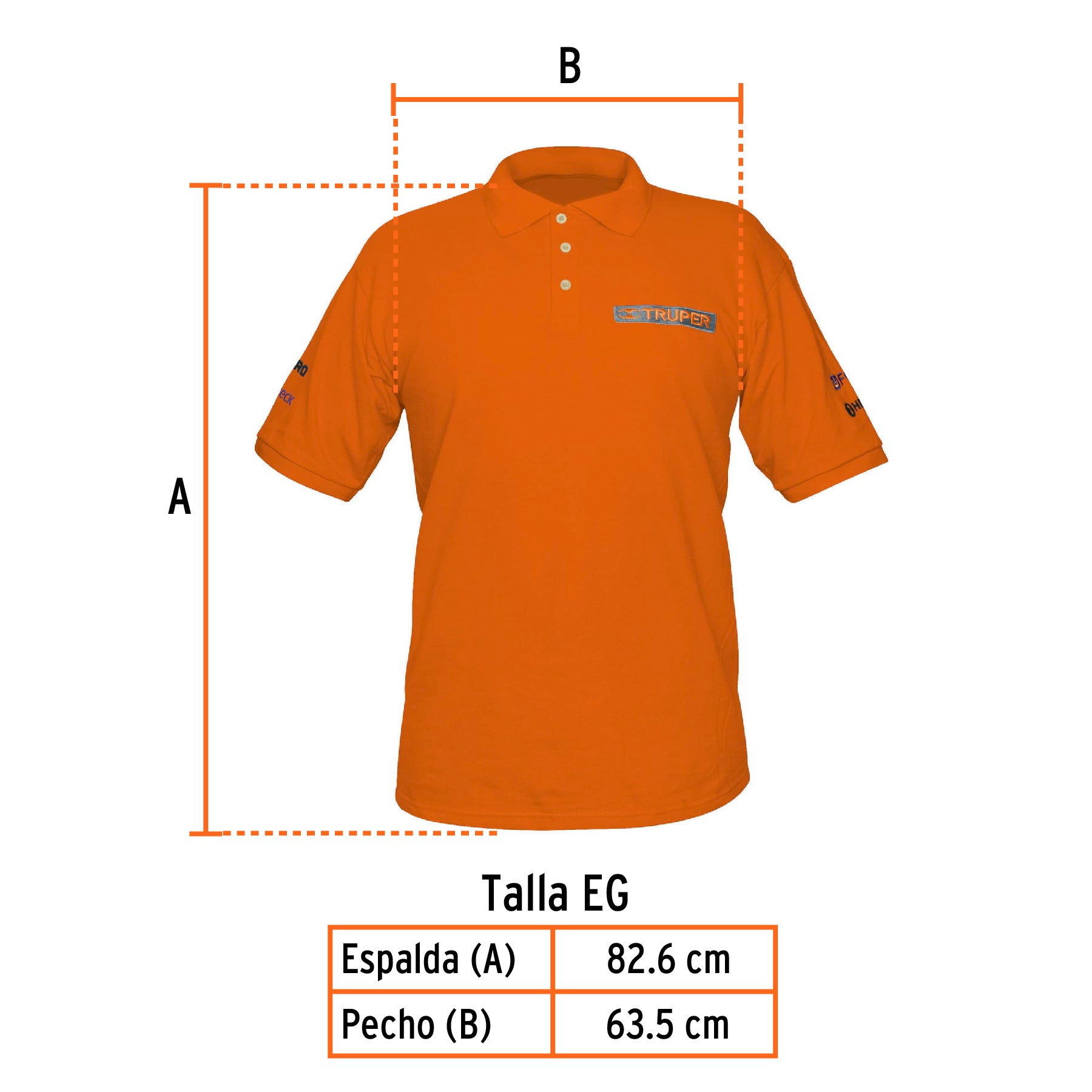 Playera polo para hombre, naranja, EG, TRUPER