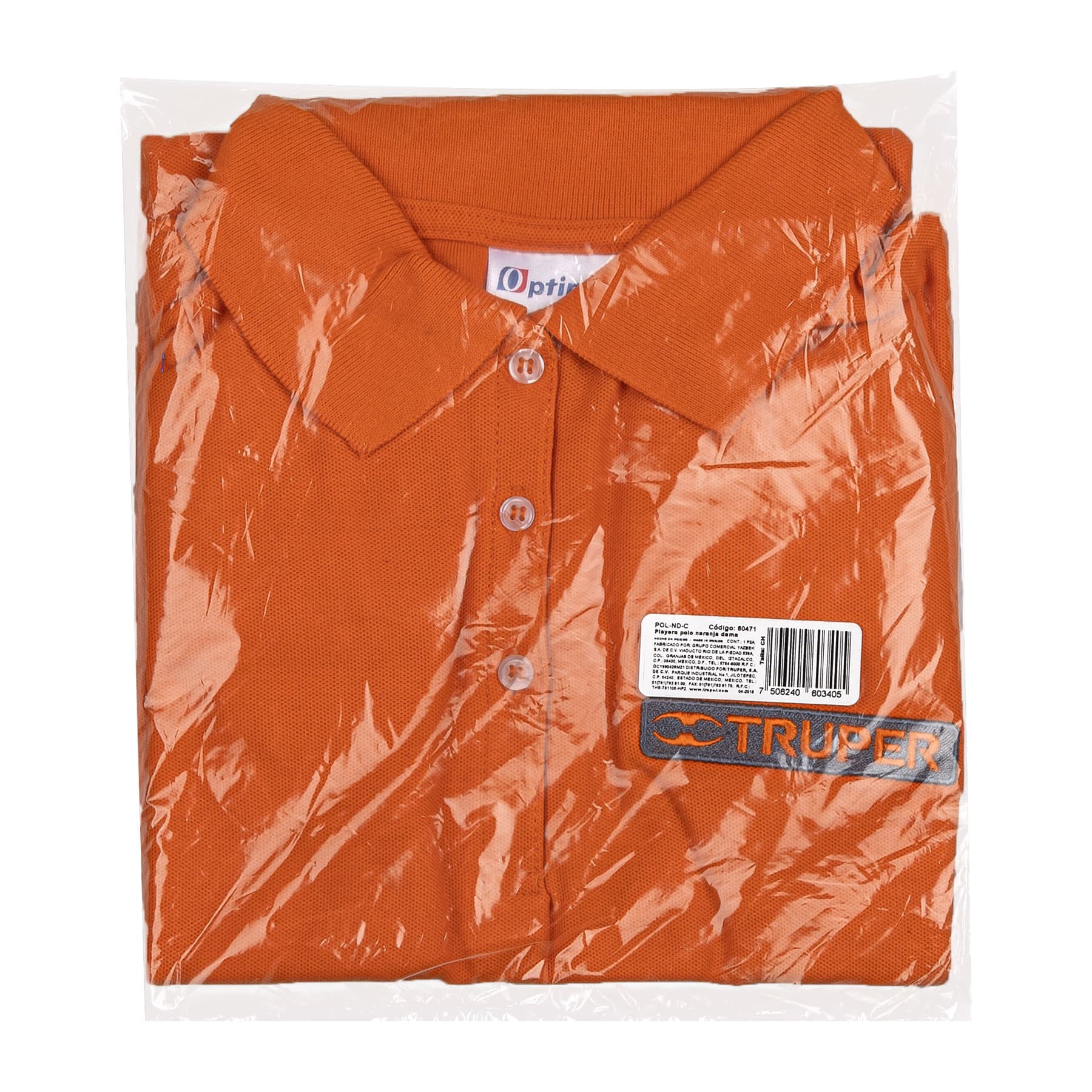 Playera polo para mujer, naranja, CH, TRUPER