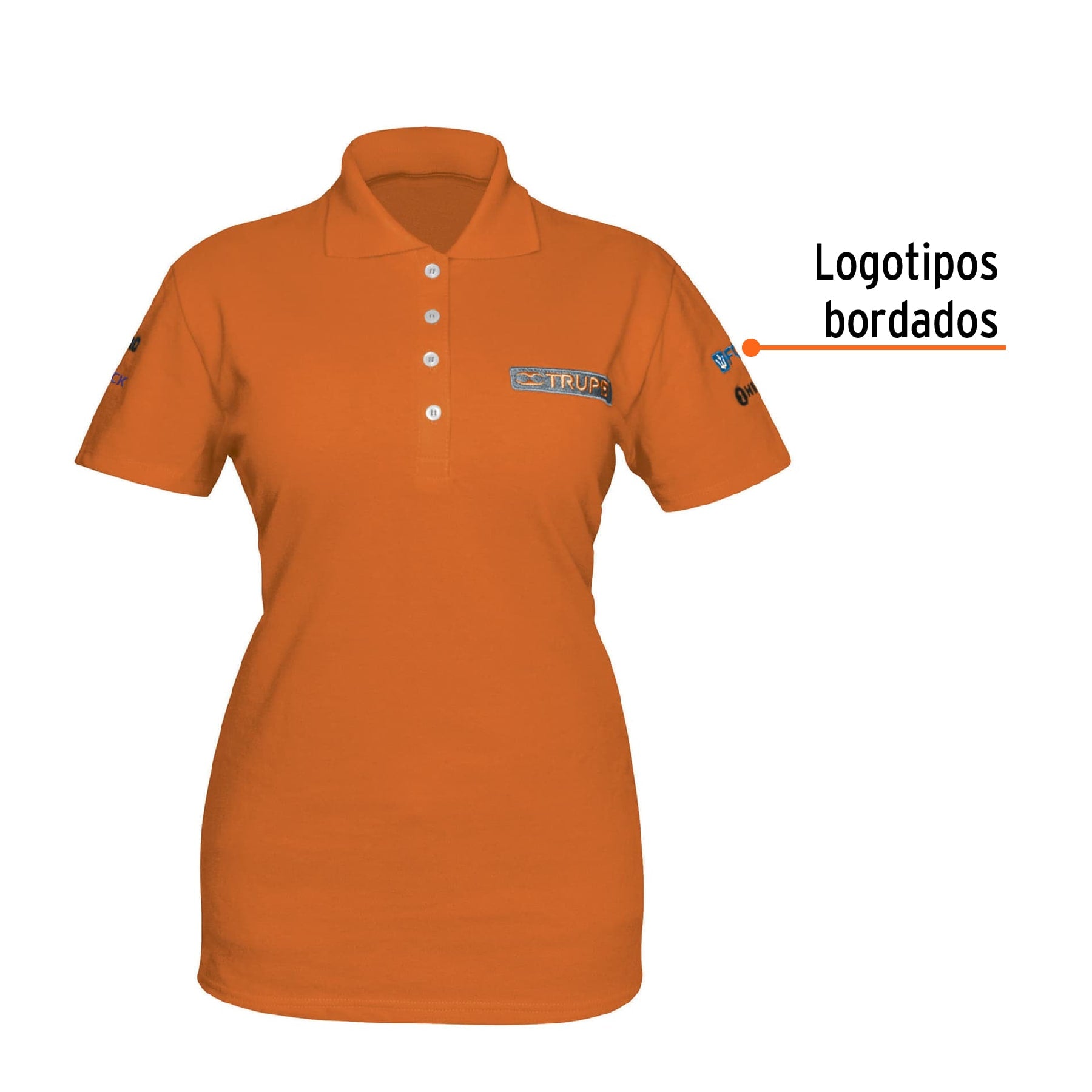 Playera polo para mujer, naranja, M, TRUPER