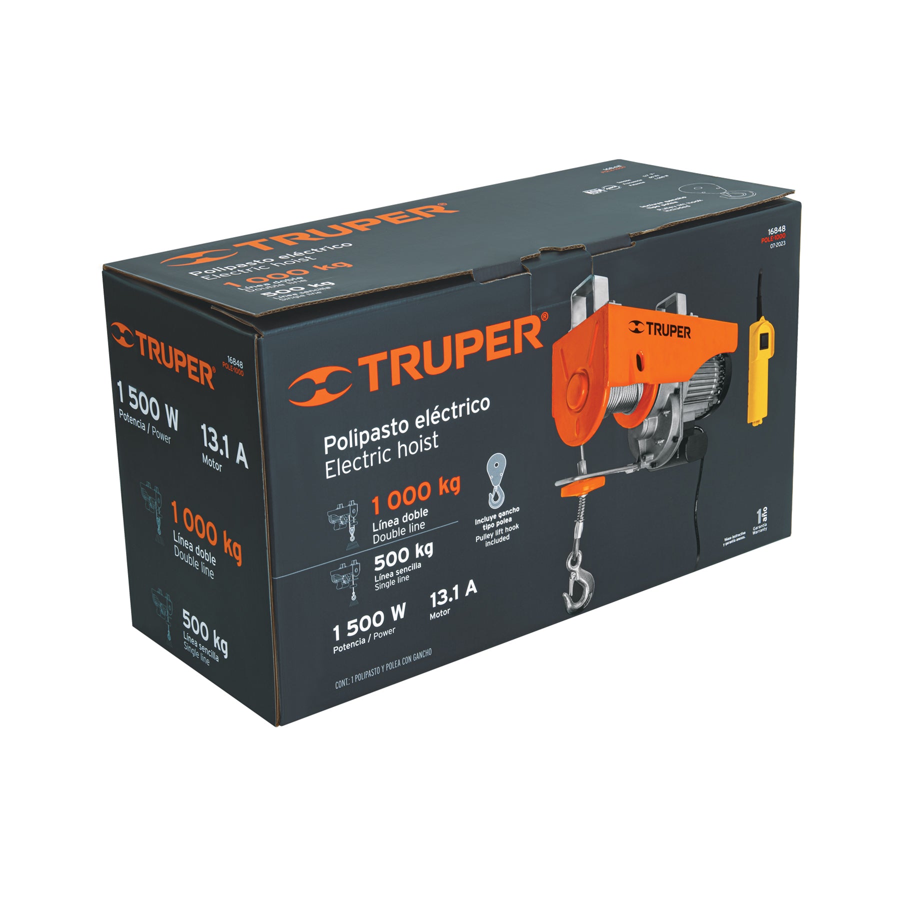 Polipasto eléctrico de 1000 kg, TRUPER