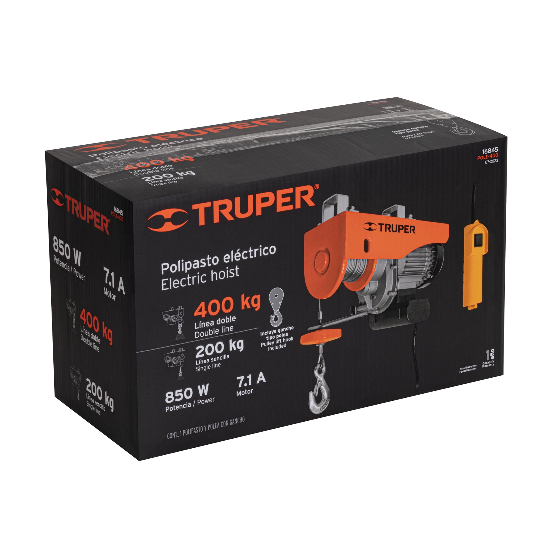 Polipasto eléctrico de 400 kg, TRUPER