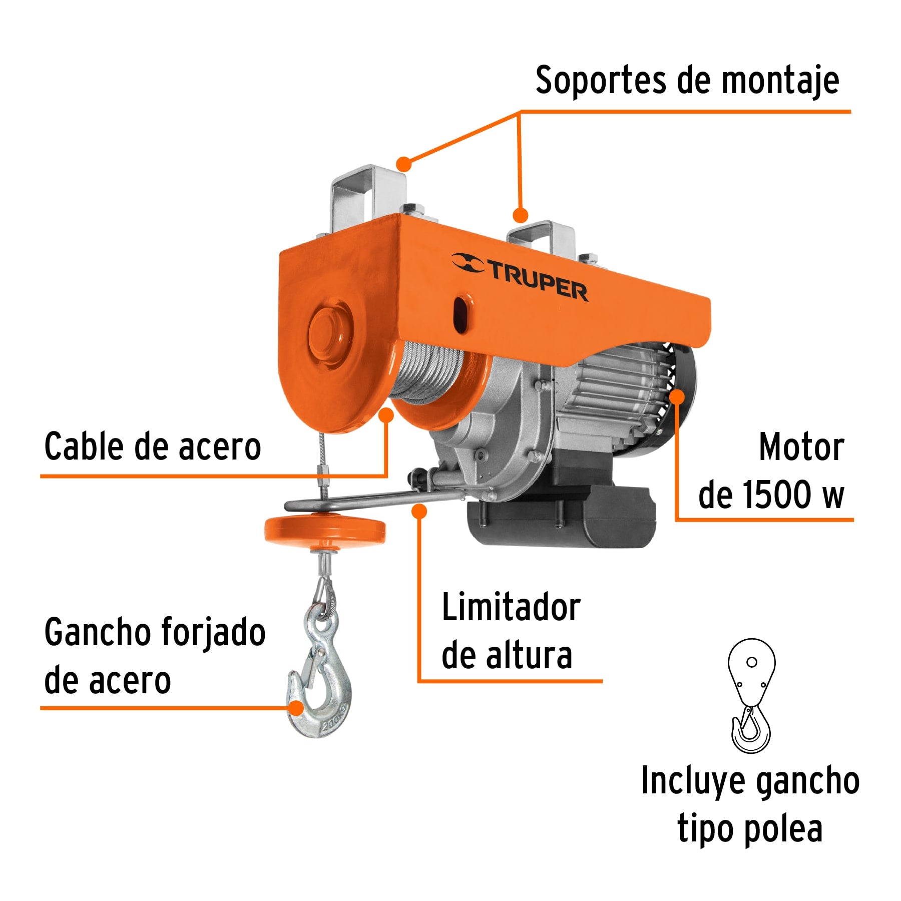 Polipasto eléctrico de 400 kg, TRUPER