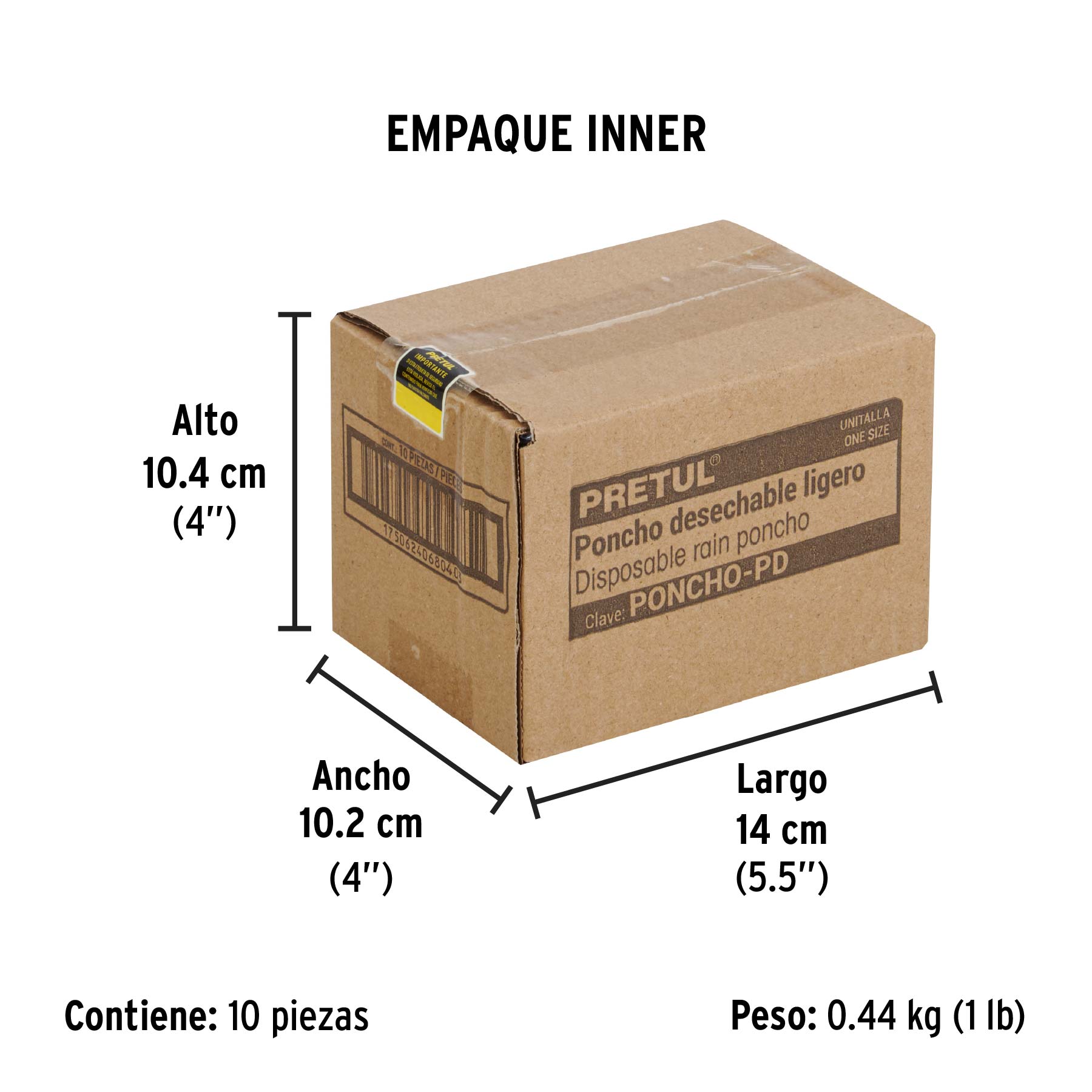 Poncho o capamanga desechable de polietileno, PRETUL - Empaque