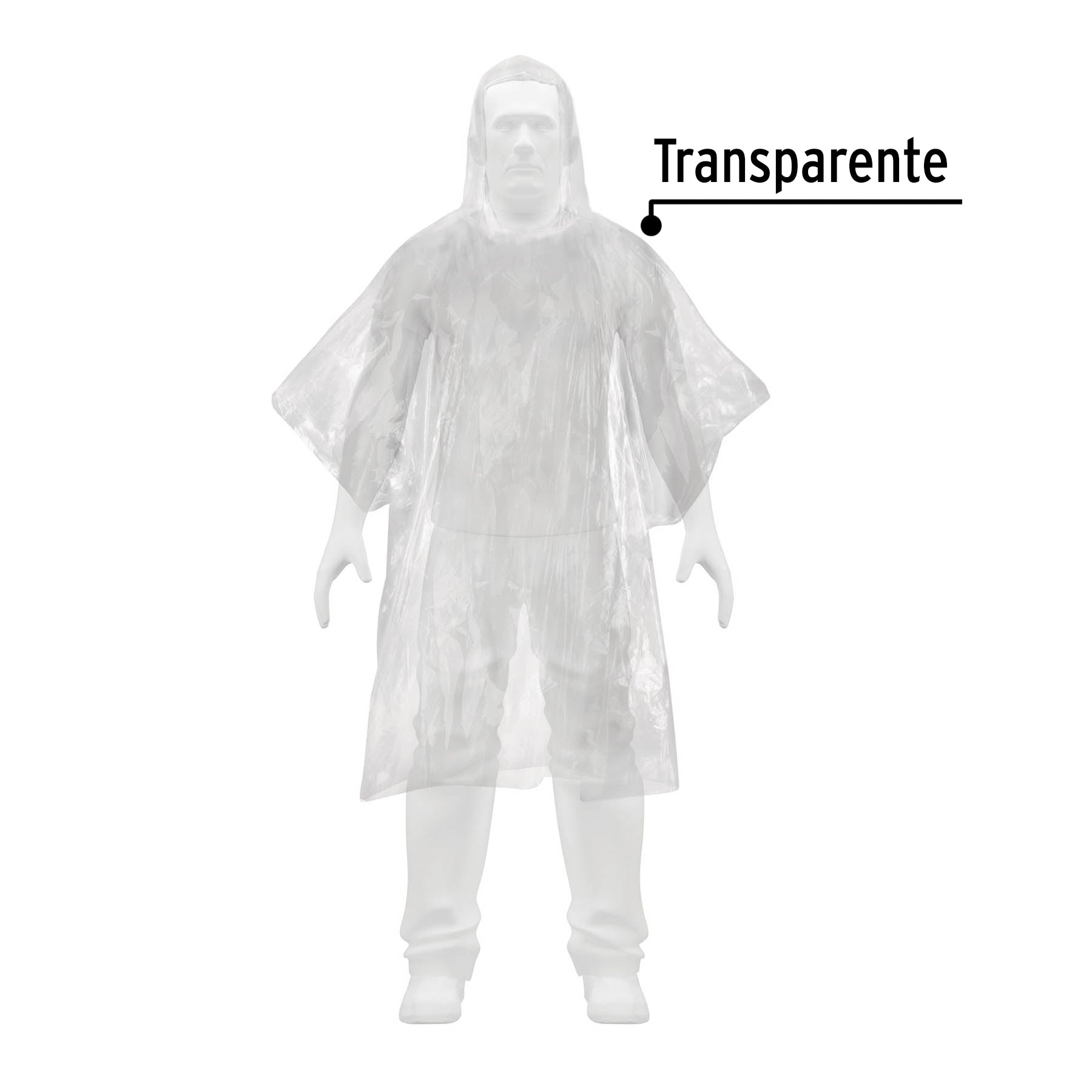 Poncho o capamanga desechable de polietileno, PRETUL