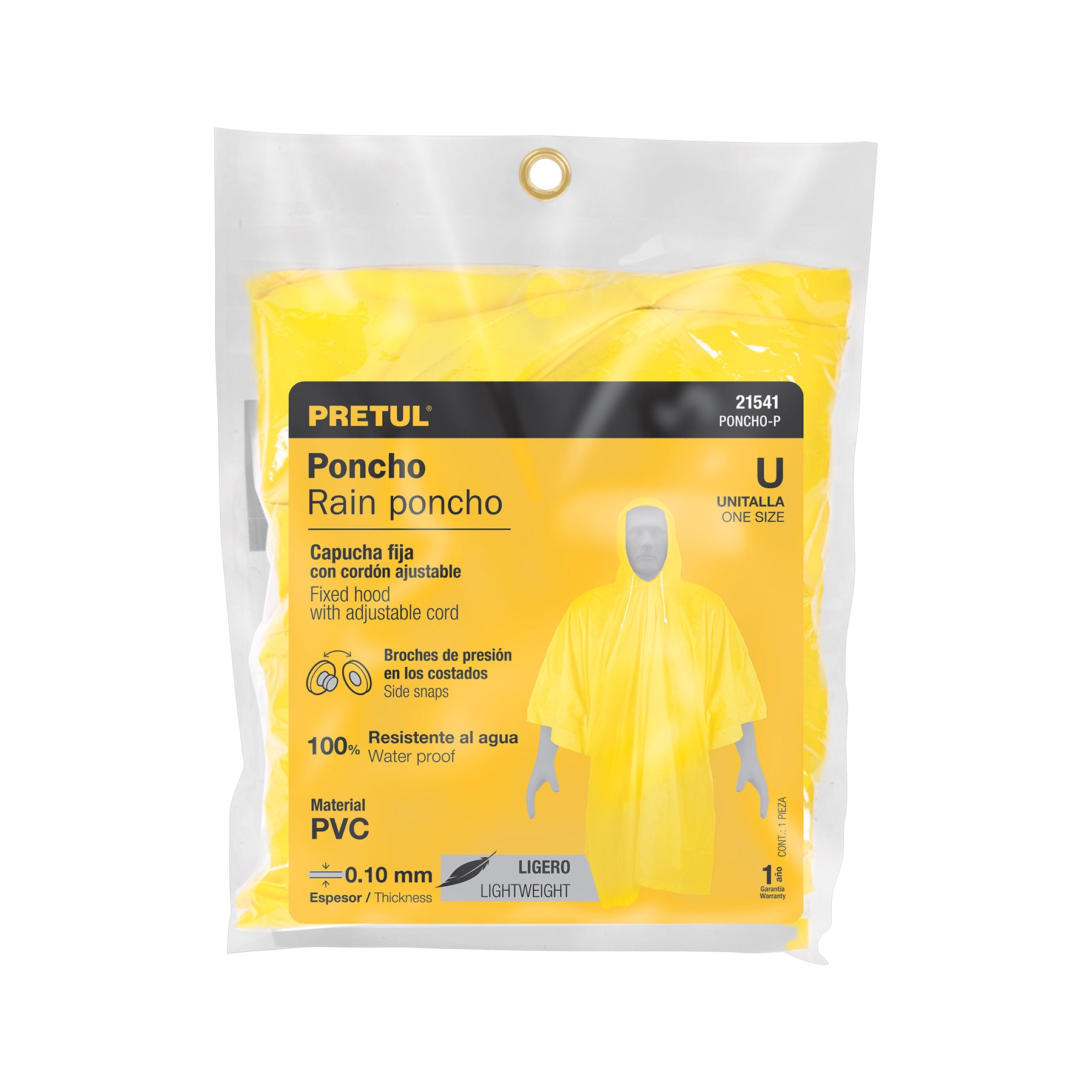 Poncho o capamanga ligero de PVC, PRETUL