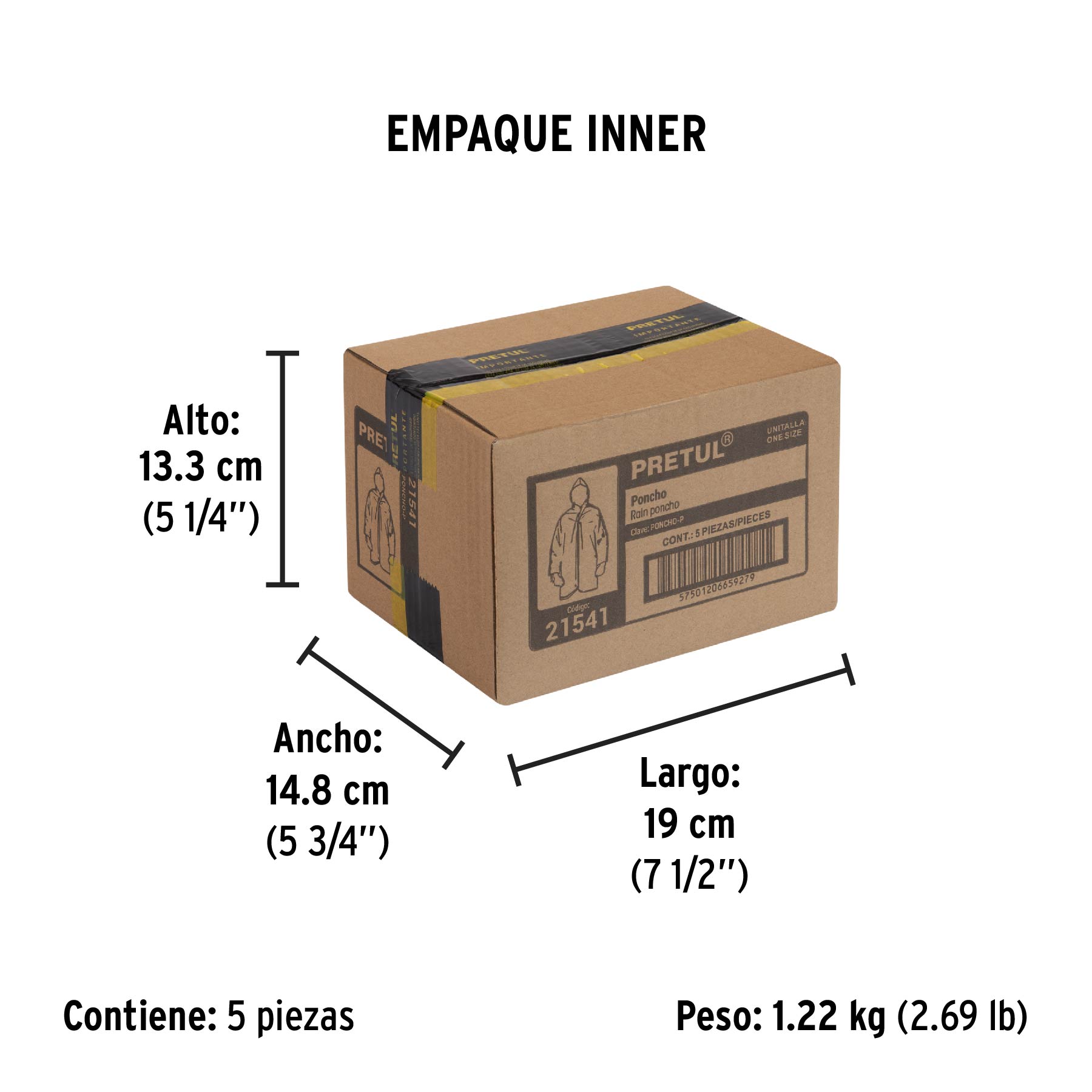 Poncho o capamanga ligero de PVC, PRETUL - Empaque
