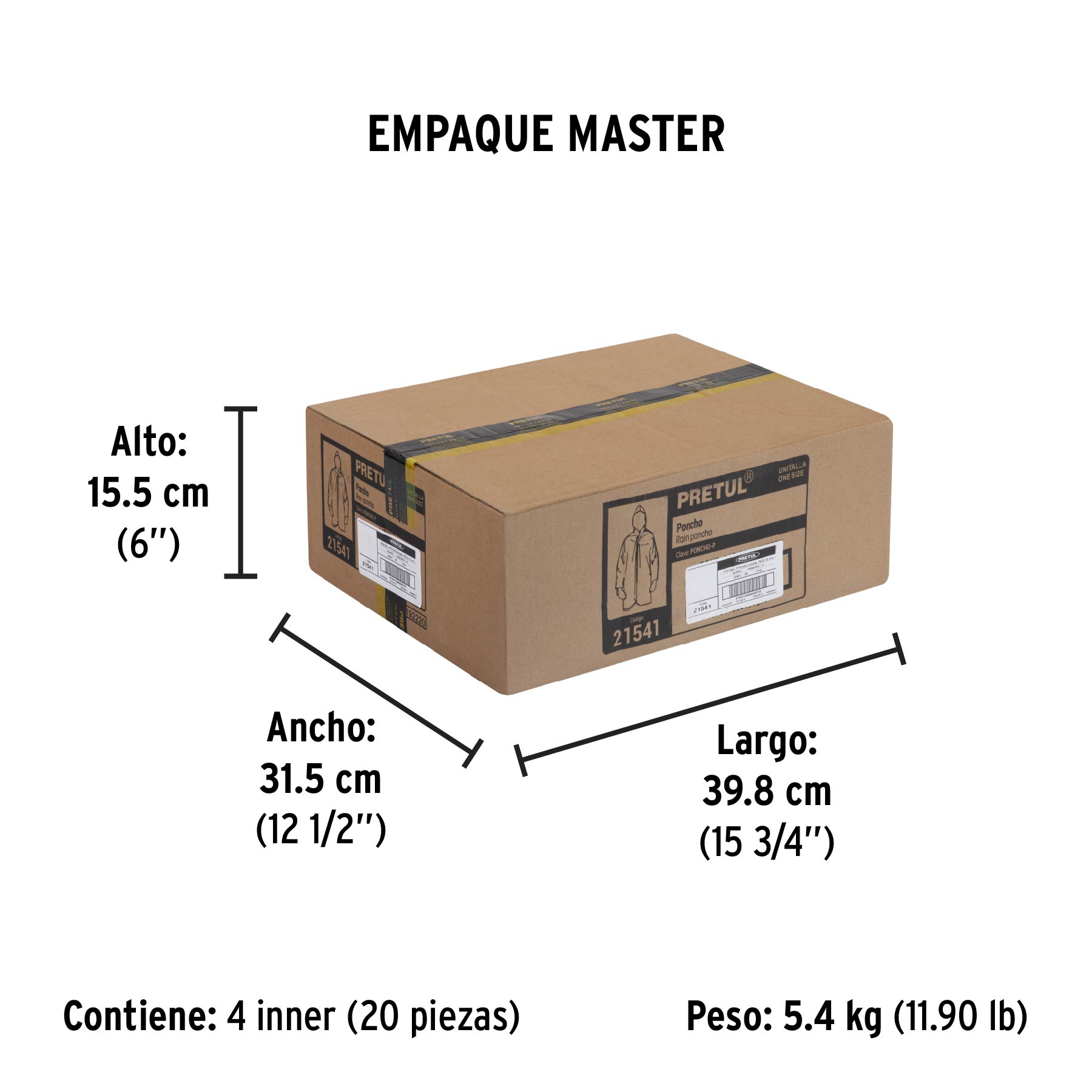 Poncho o capamanga ligero de PVC, PRETUL - Empaque