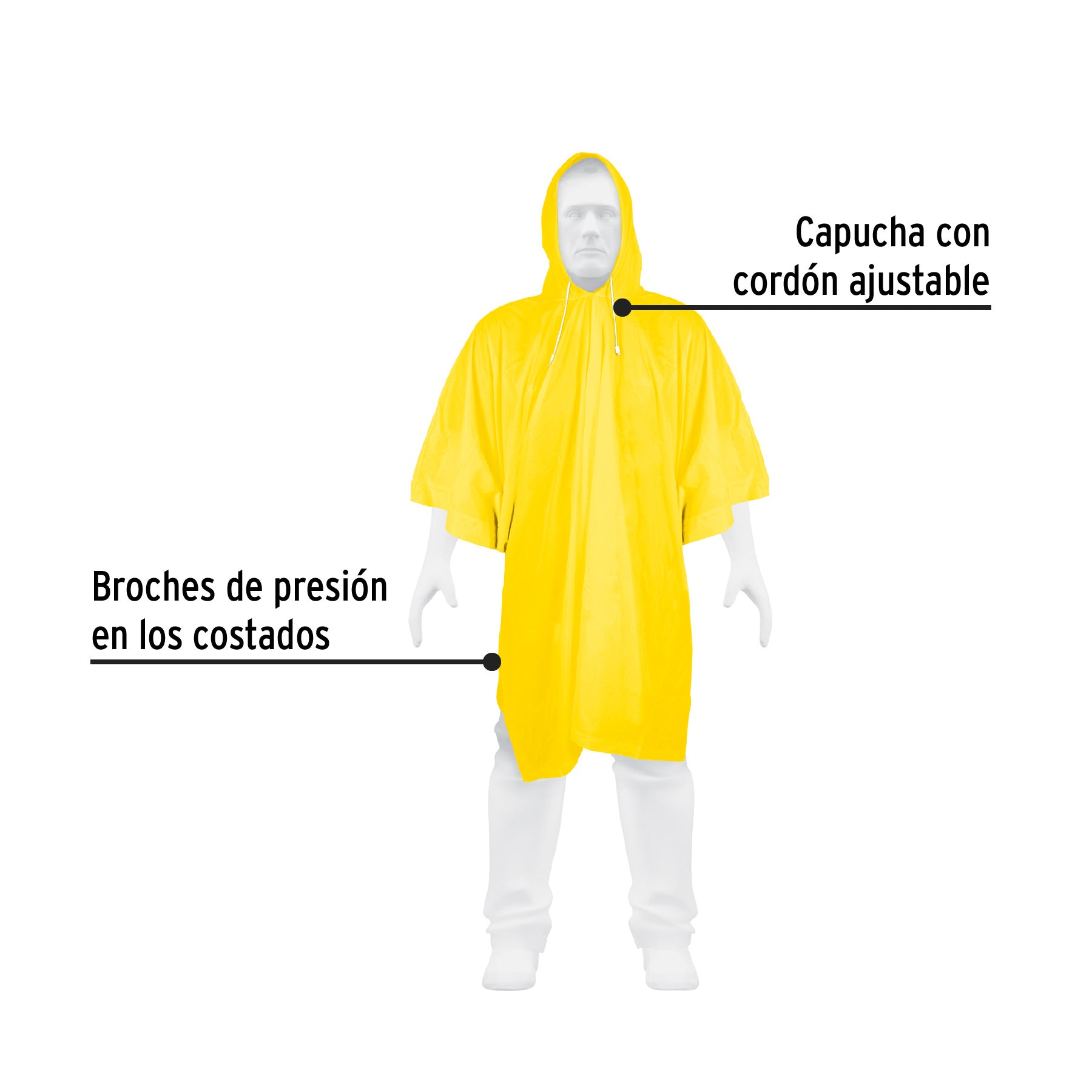 Poncho o capamanga ligero de PVC, PRETUL