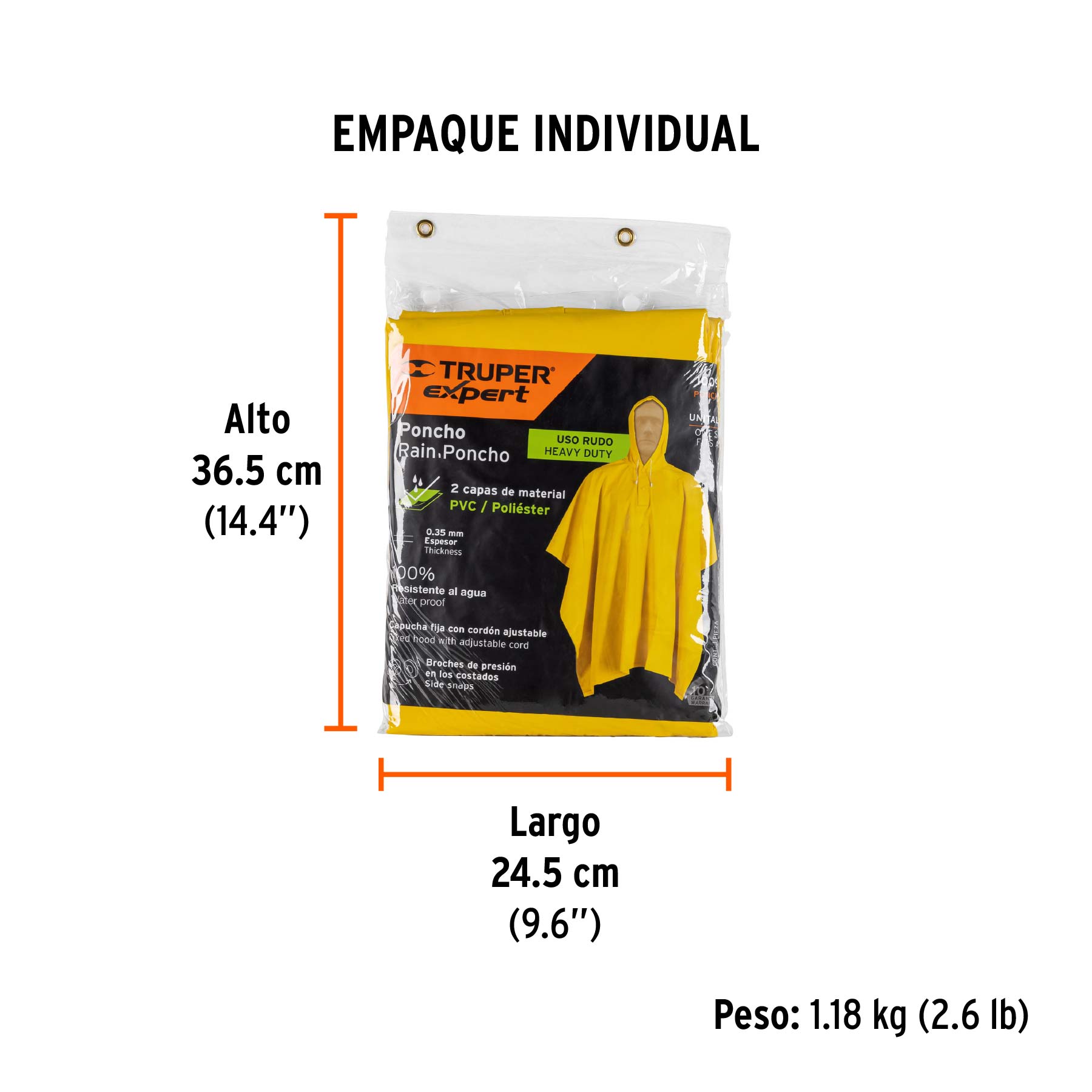 Poncho o capamanga doble capa, TRUPER EXPERT - Empaque