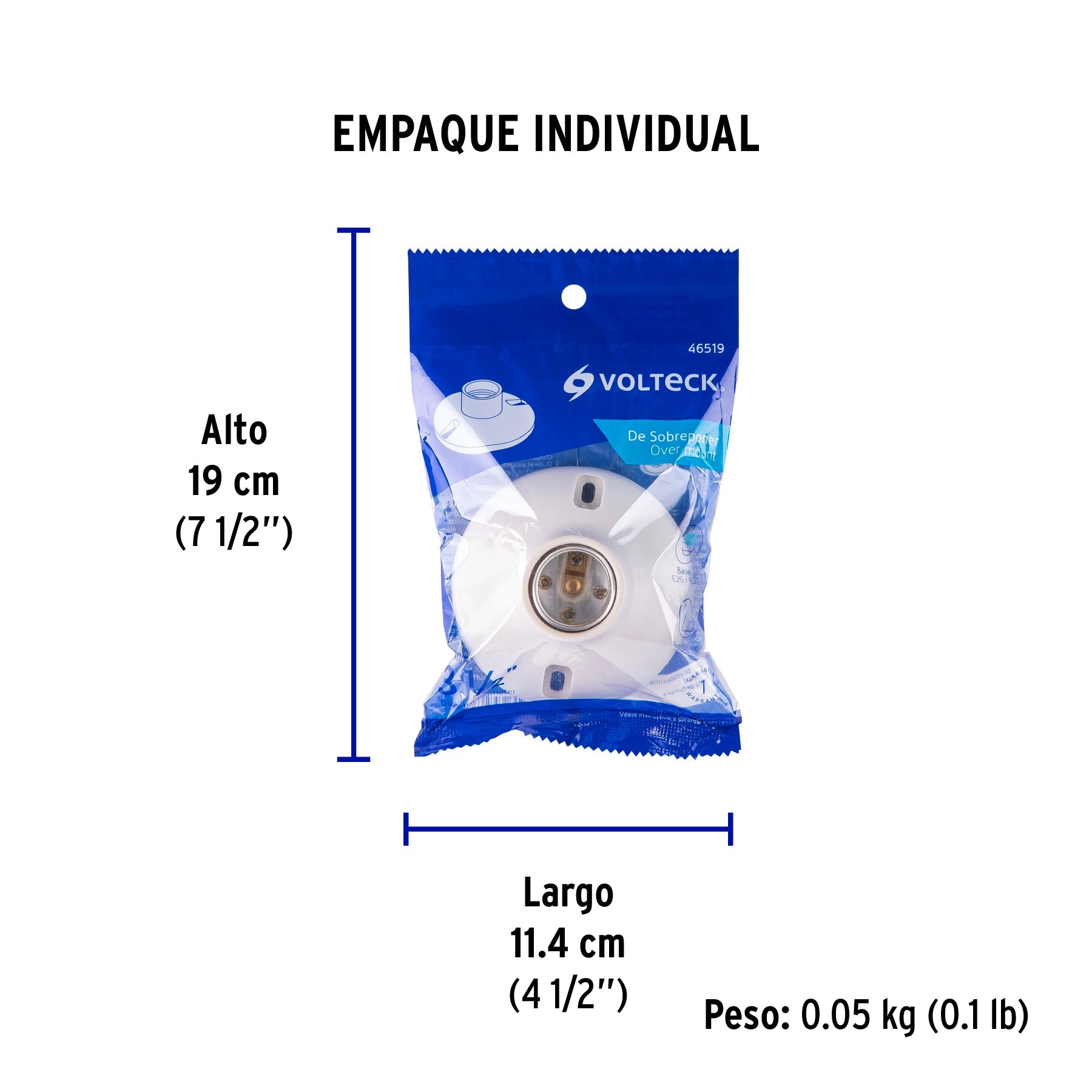 Portalámpara de baquelita, 3-1/2", VOLTECK - Empaque