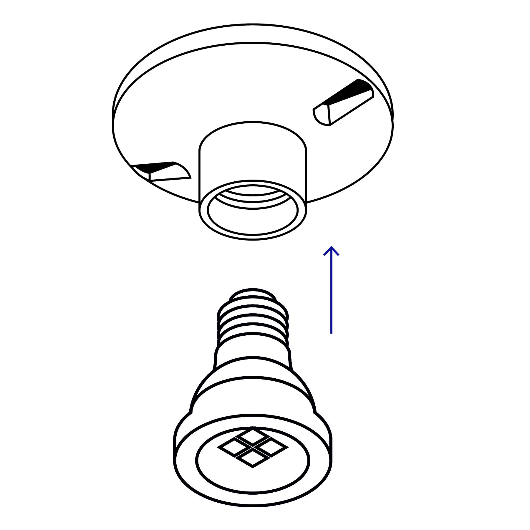Portalámpara de baquelita, 3-1/2", VOLTECK