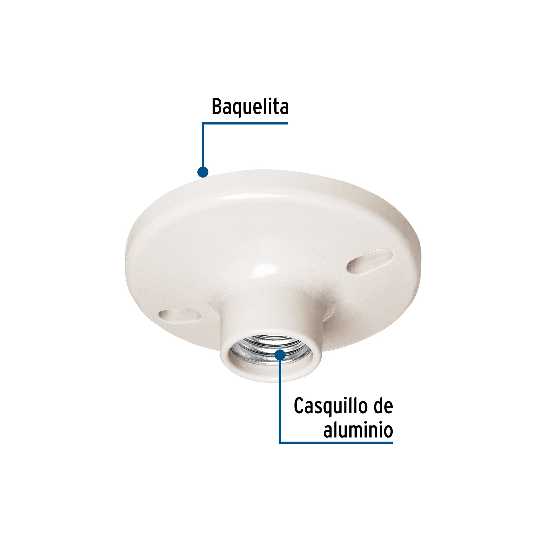Portalámpara 4" de baquelita a granel, VOLTECK