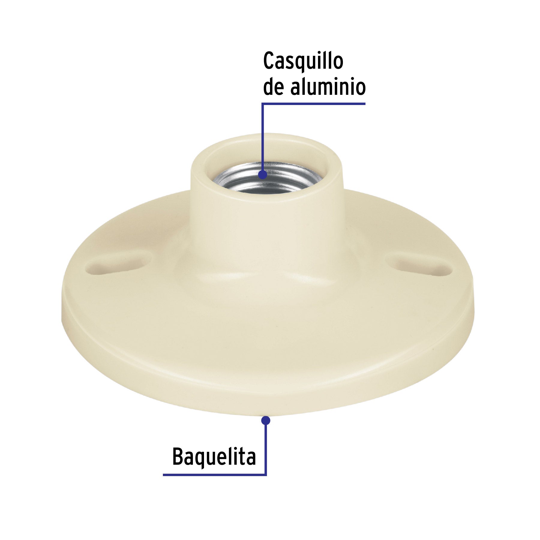 Portalámpara 4" de baquelita, VOLTECK
