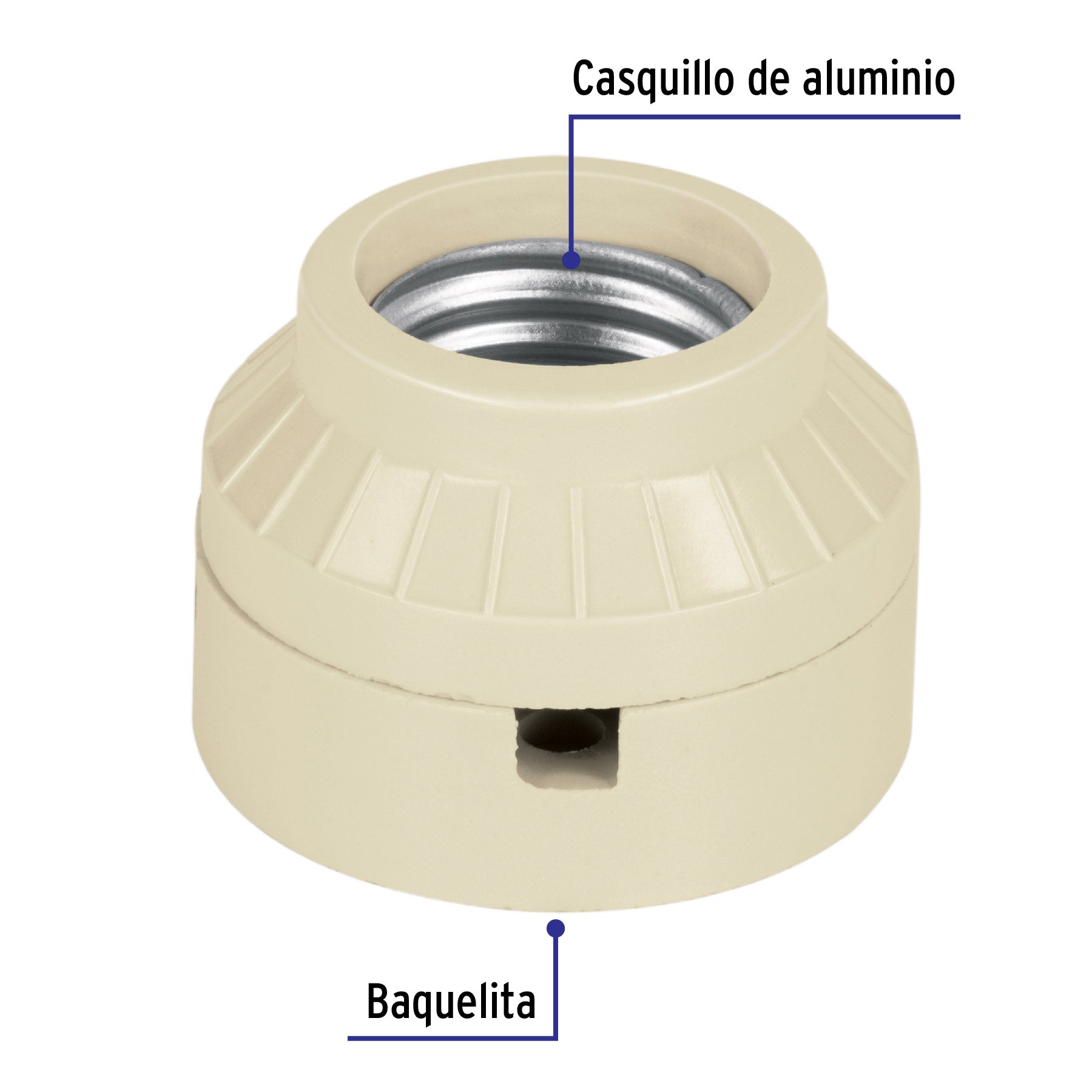 Portalámpara de baquelita, tipo anuncio, VOLTECK