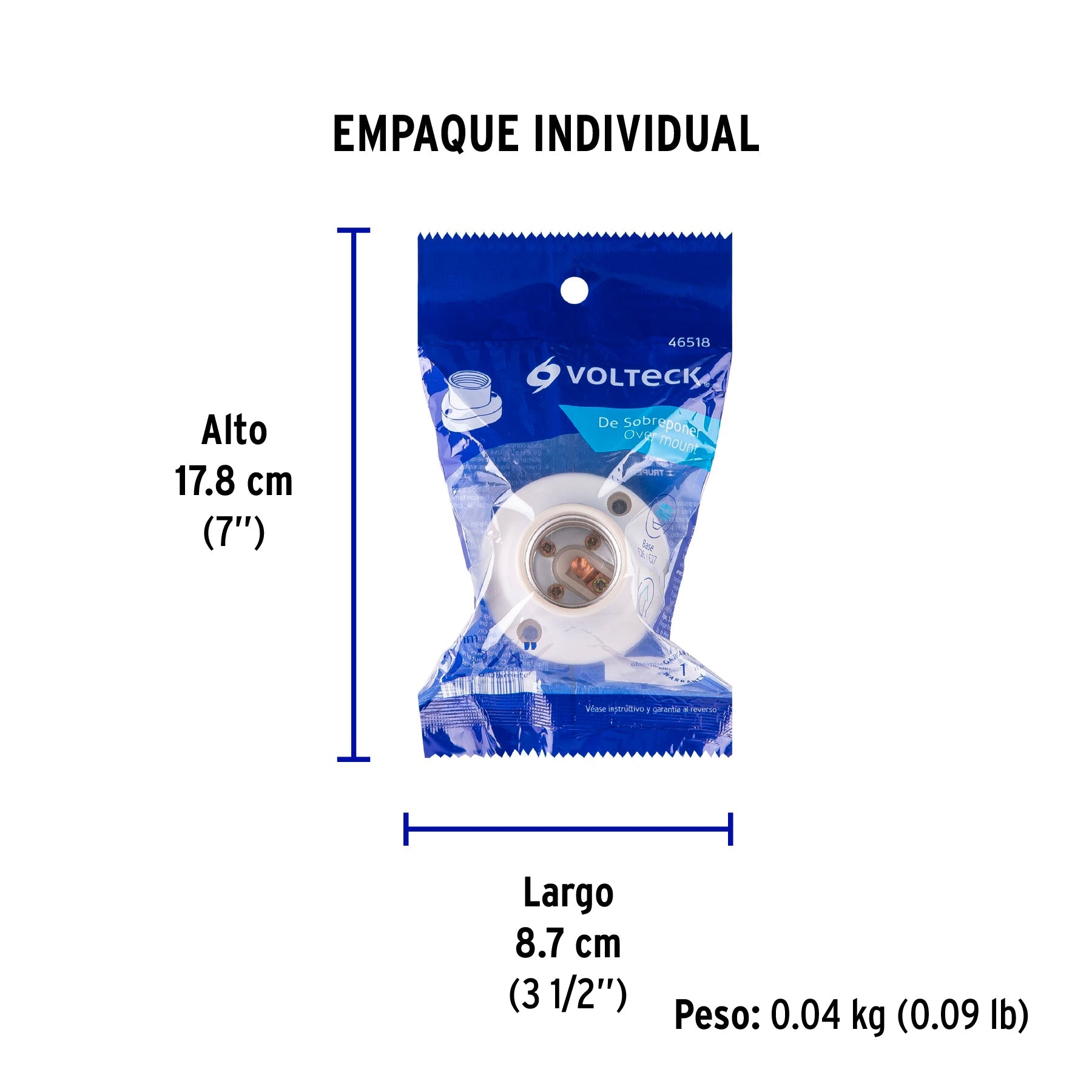 Portalámpara de baquelita, 2-1/4", VOLTECK - Empaque