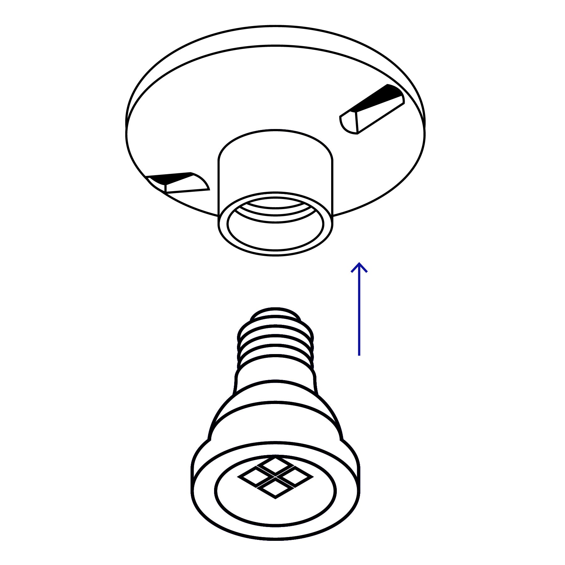 Portalámpara de baquelita, 2-1/4", VOLTECK