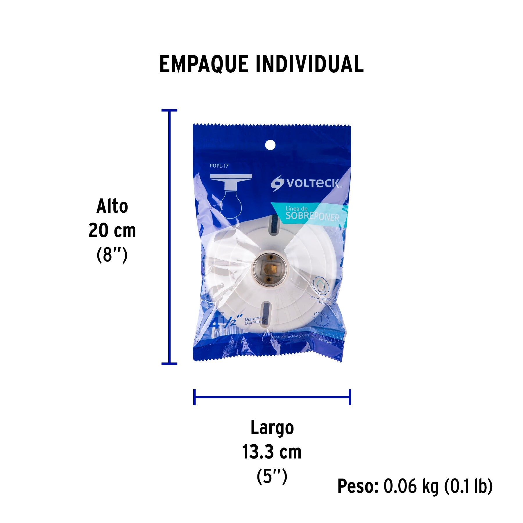 Portalámpara 4-1/2" de baquelita, VOLTECK - Empaque