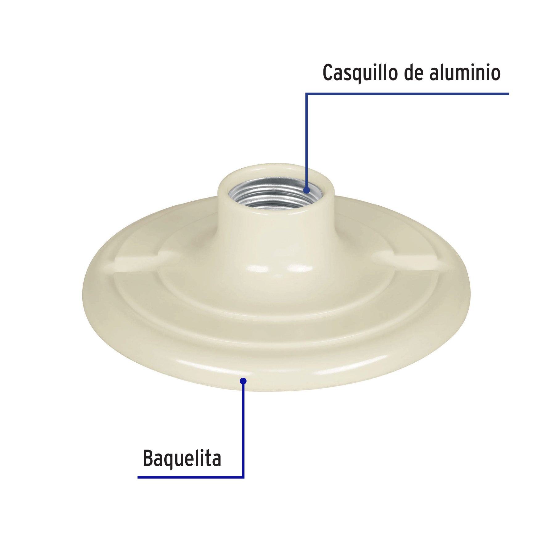 Portalámpara 4-1/2" de baquelita, VOLTECK
