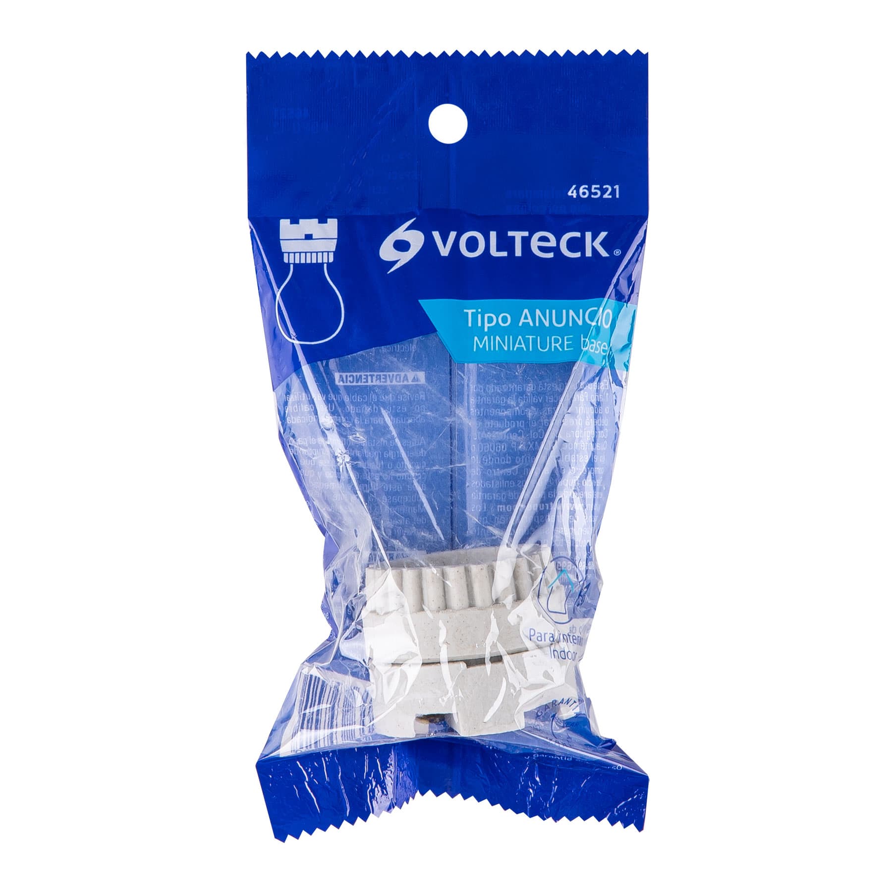 Portalámpara de porcelana, tipo anuncio, VOLTECK