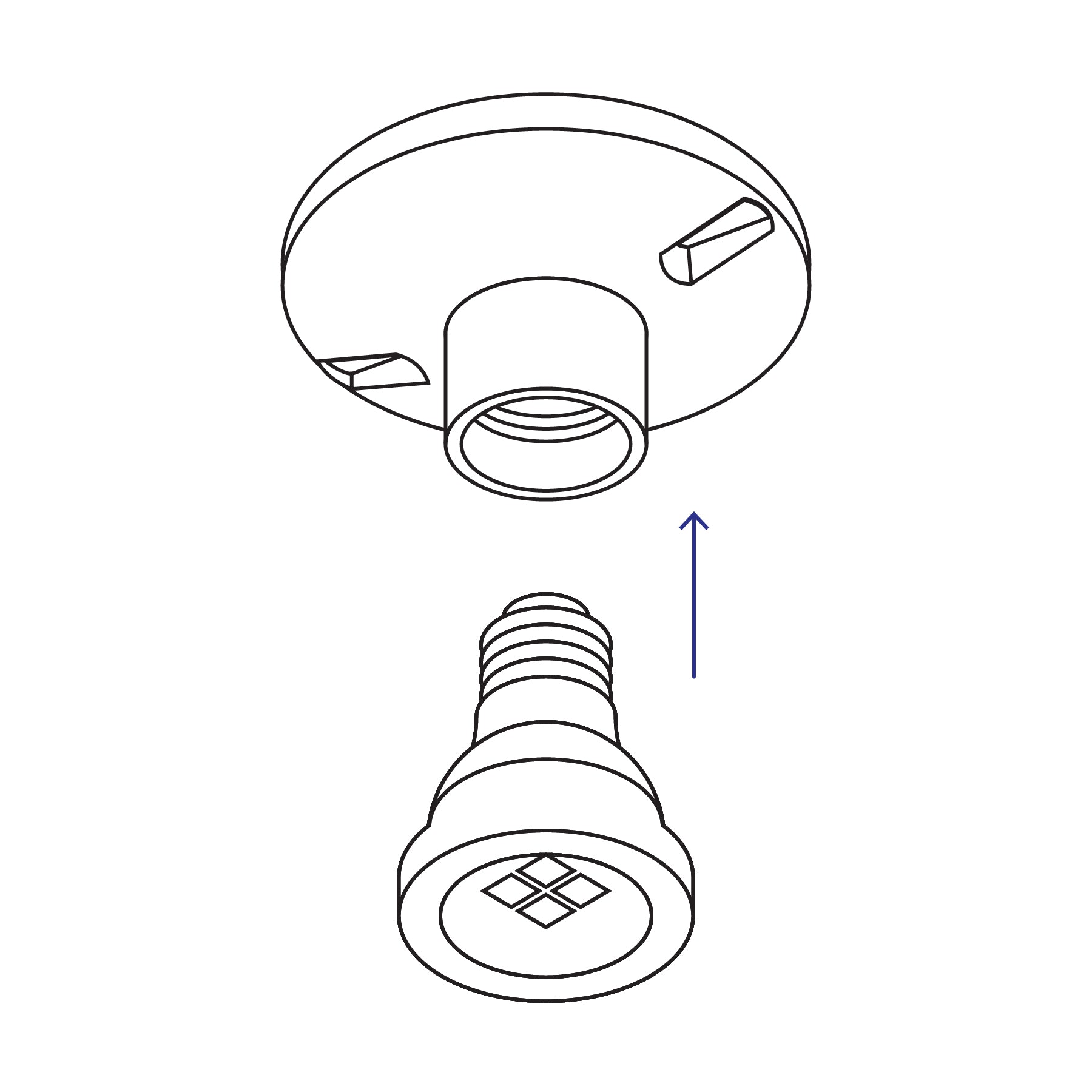 Portalámpara de porcelana, 4-1/2", redonda, VOLTECK