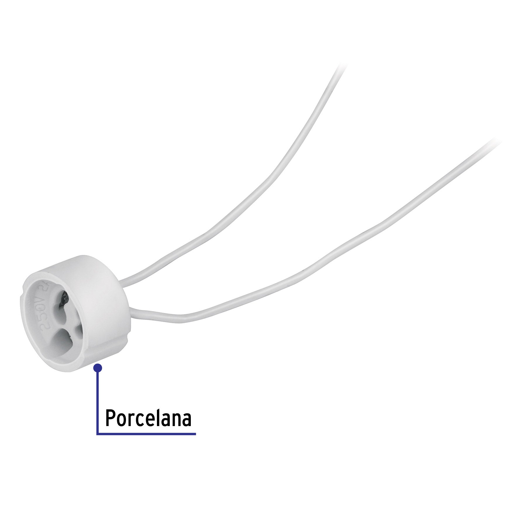 Portalámpara de porcelana para base GU10, VOLTECK