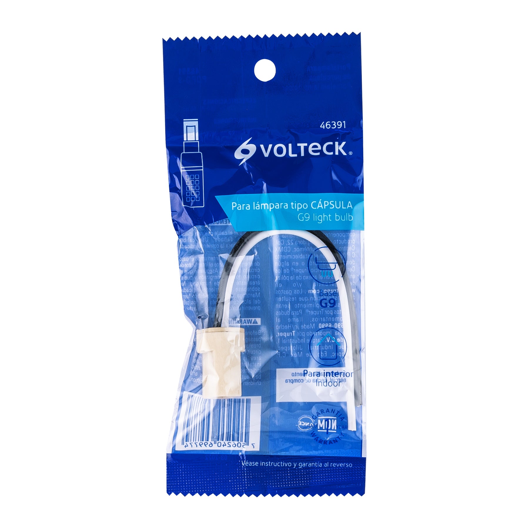 Portalámpara de porcelana para base G9, VOLTECK