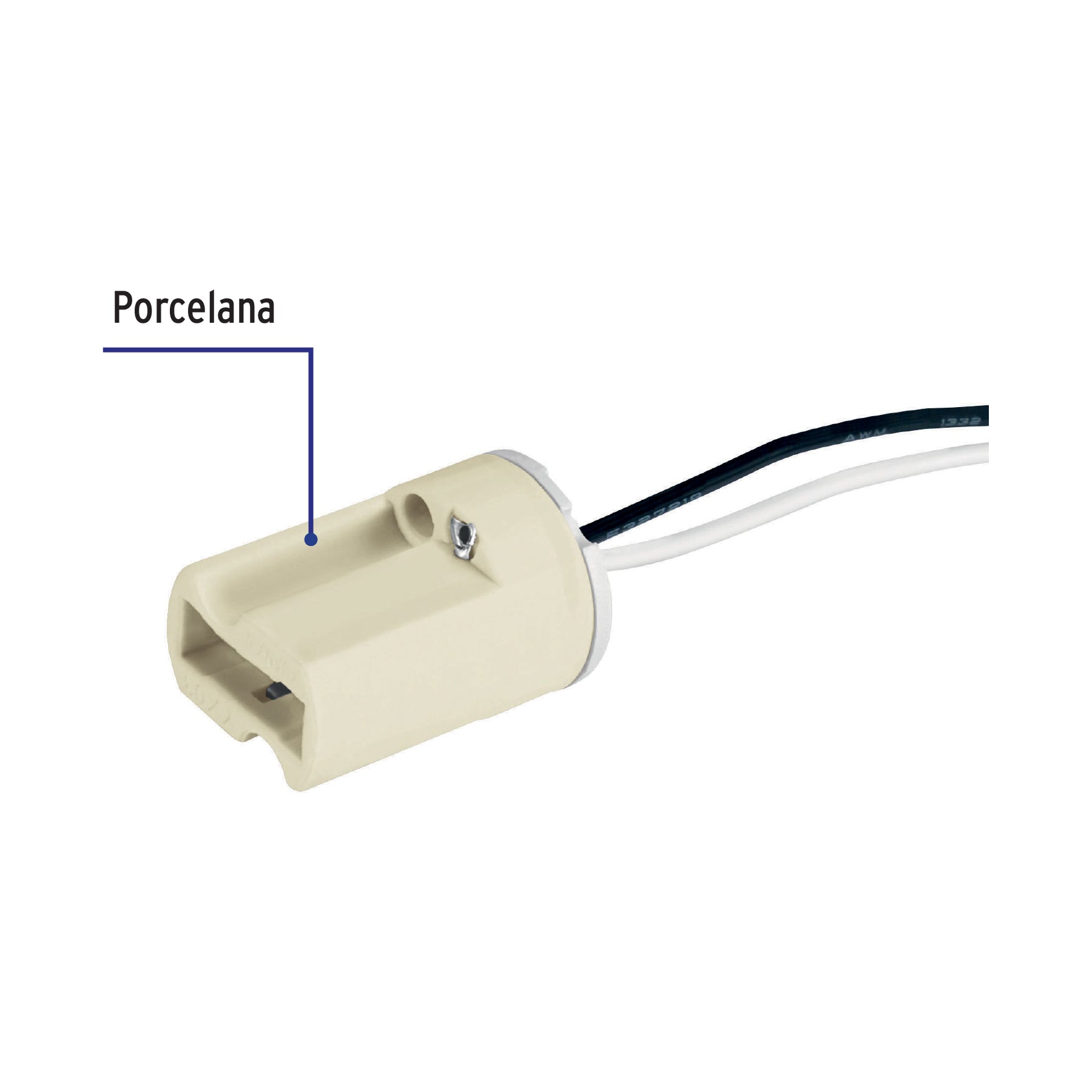 Portalámpara de porcelana para base G9, VOLTECK