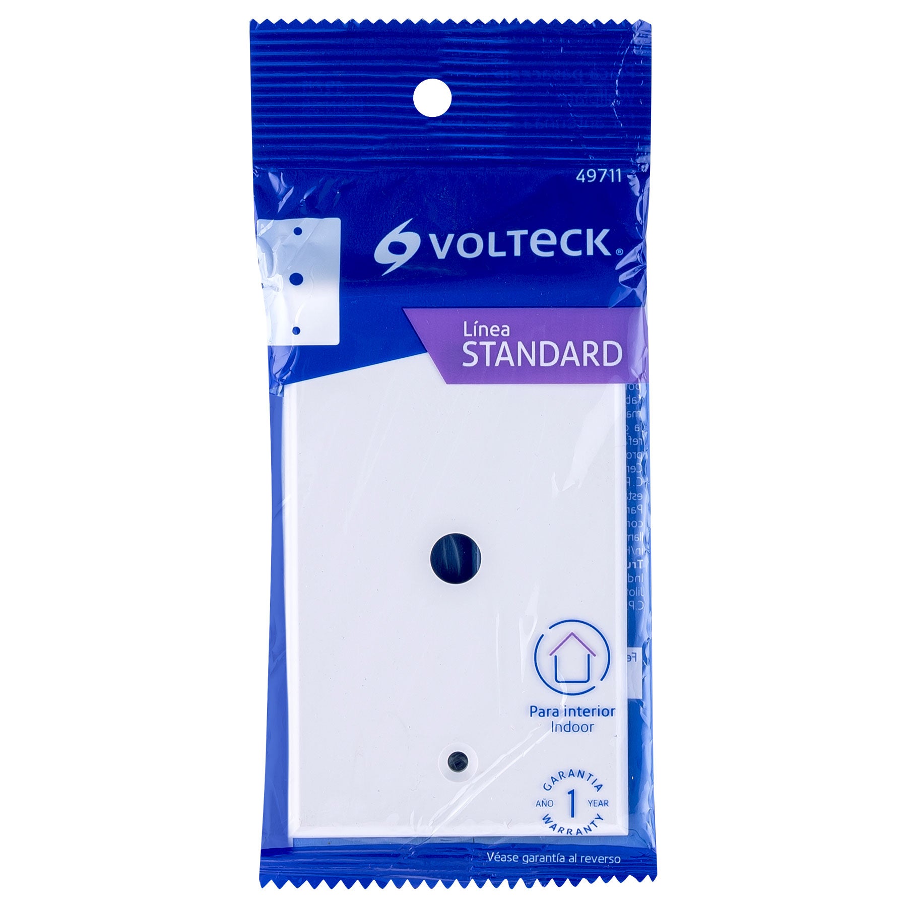 Placa de ABS pasacable, Standard, blanco, VOLTECK