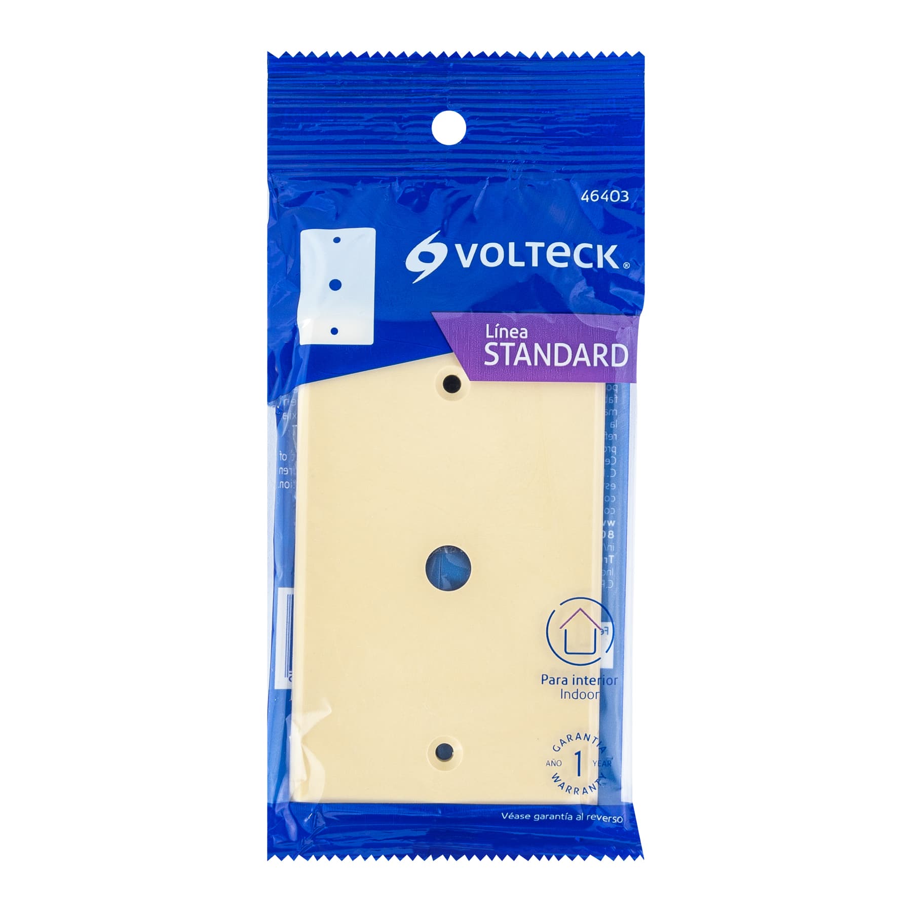 Placa de ABS pasacable, Standard, marfil, VOLTECK
