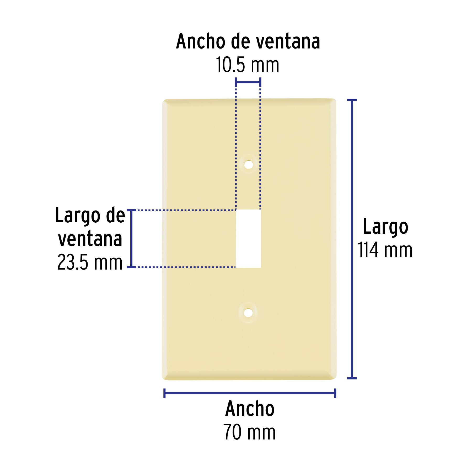 Placa de ABS para interruptor vertical, Standard, marfil