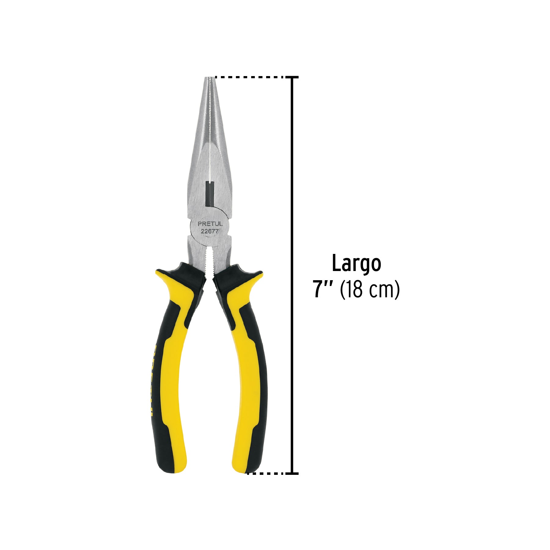 Pinza de punta y corte 7" mango Comfort Grip, PRETUL