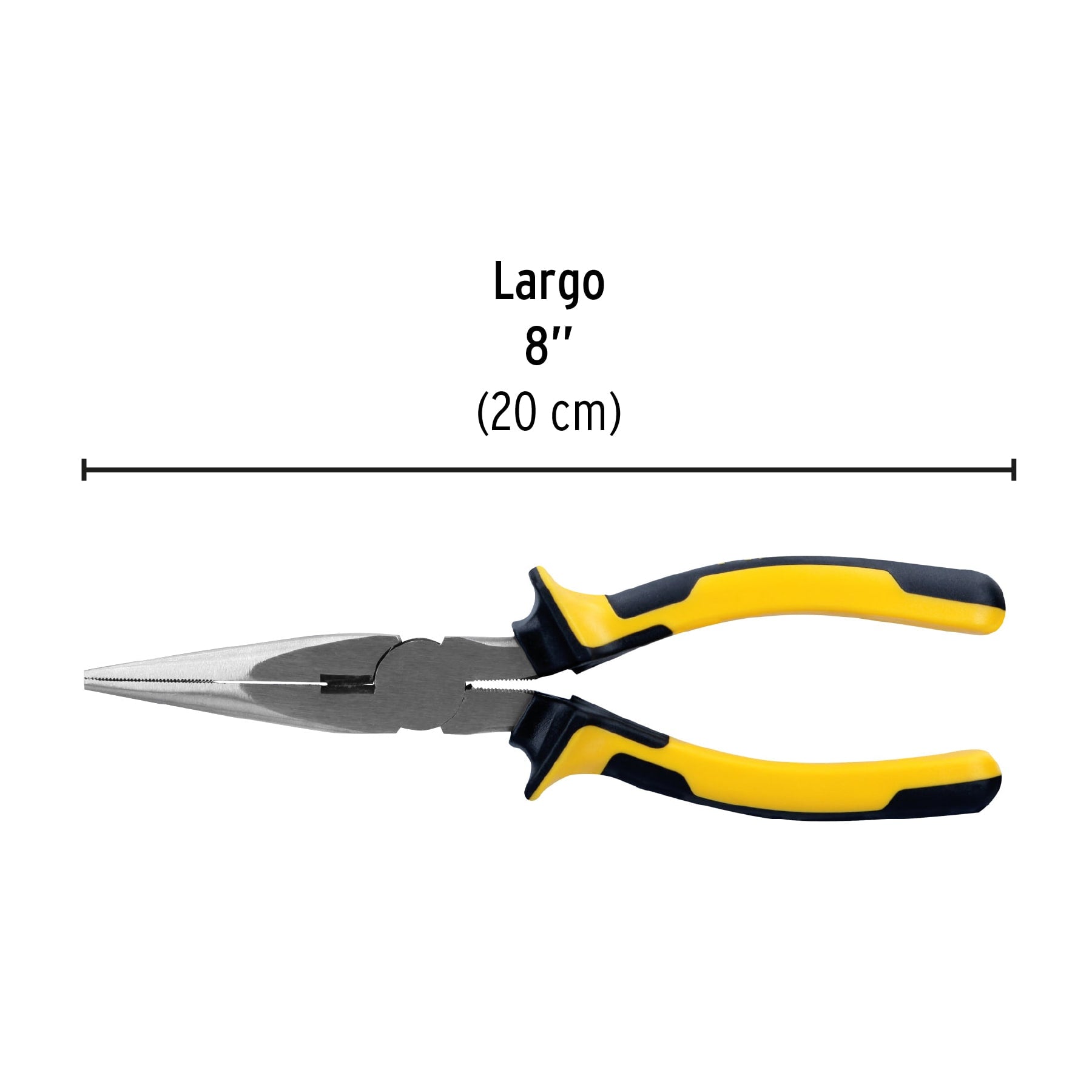 Pinza de punta y corte 8" mango Comfort Grip, PRETUL