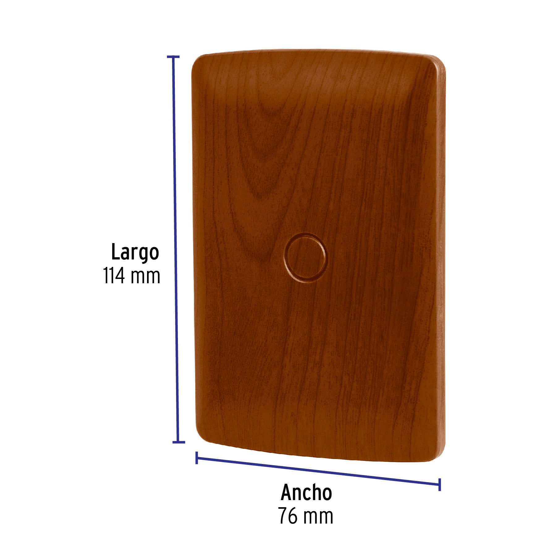 Placa ciega de ABS, línea Italiana, acabado madera, VOLTECK
