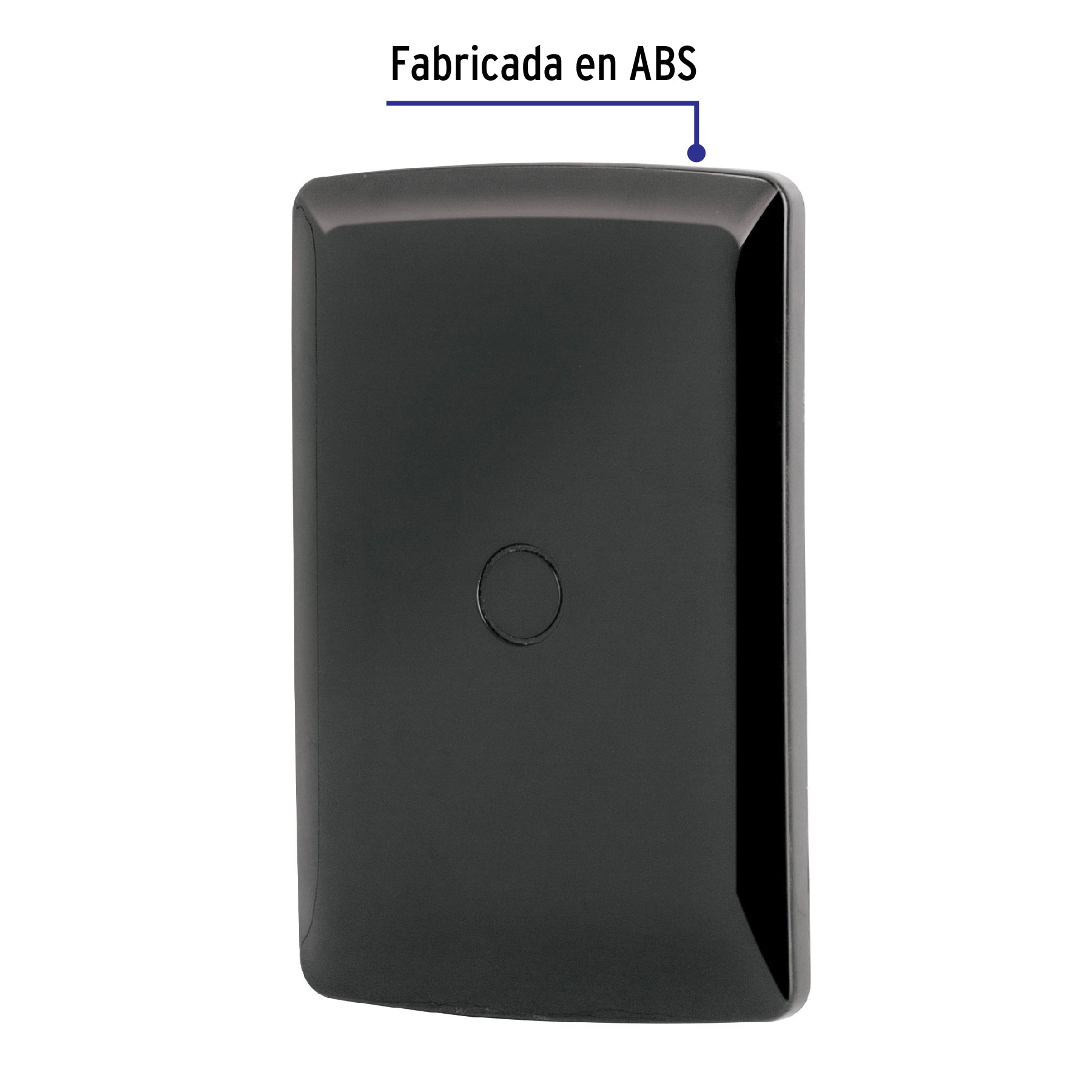 Placa ciega, Italiana, color negro, VOLTECK