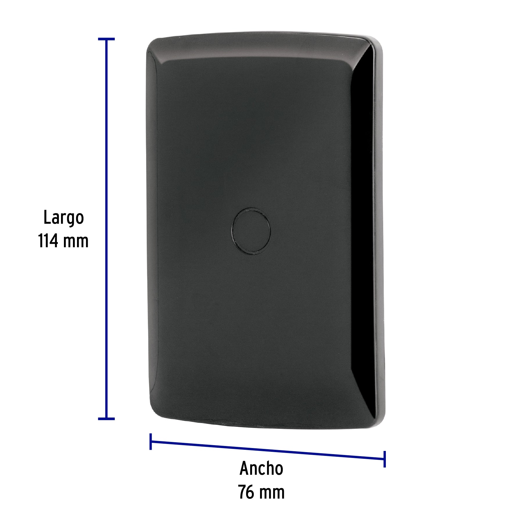 Placa ciega, Italiana, color negro, VOLTECK
