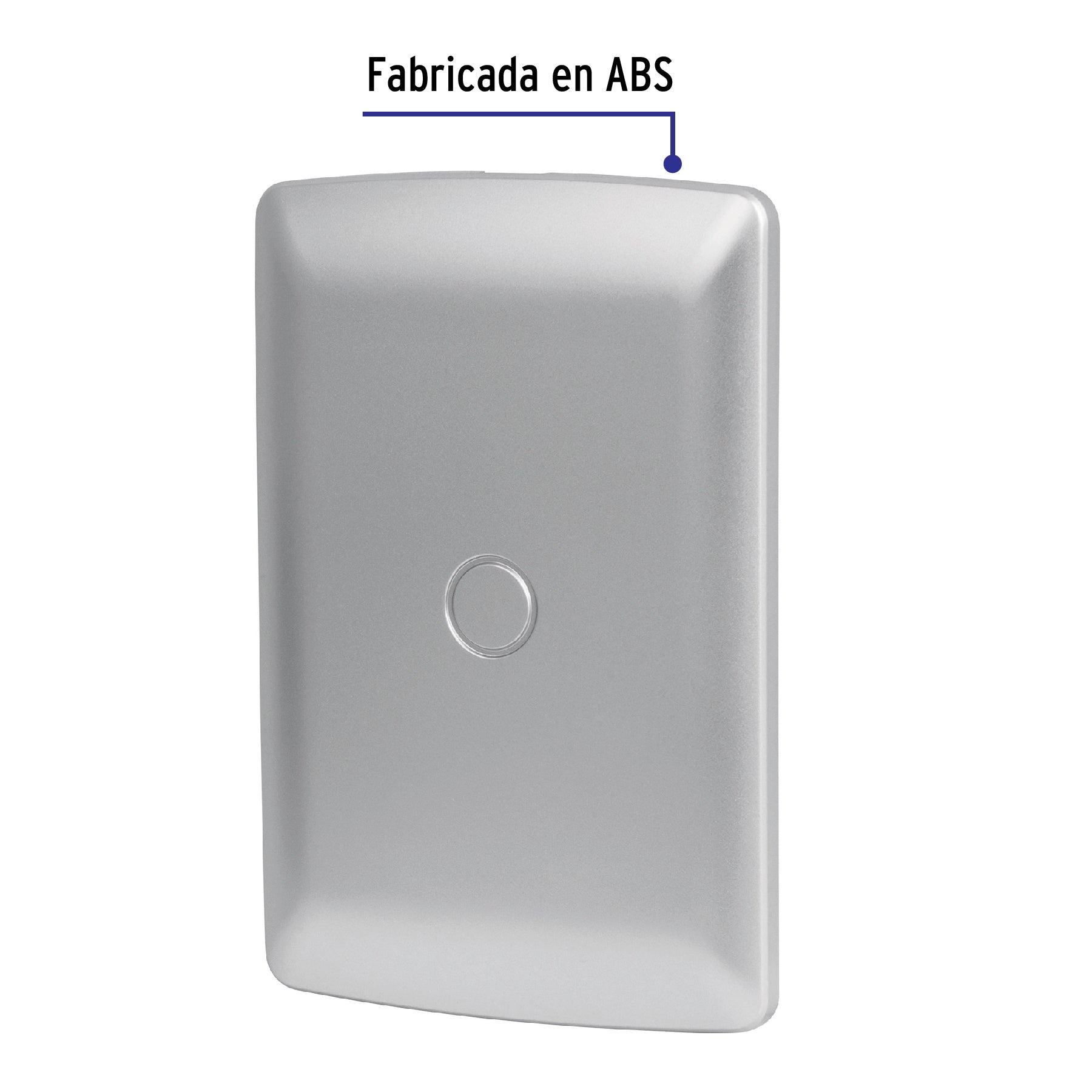 Placa de ABS ciega, línea italiana, color plata, VOLTECK
