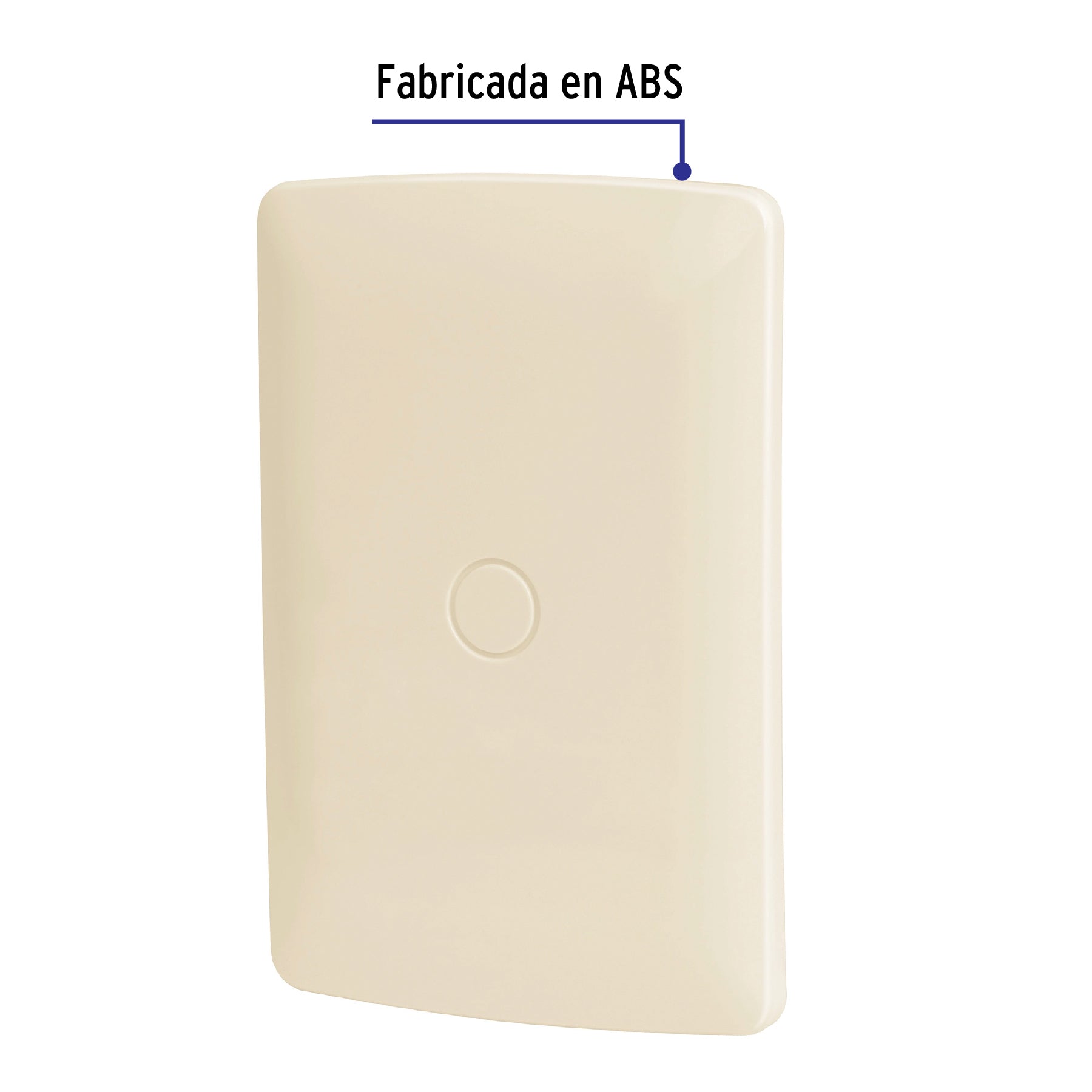 Placa de ABS ciega, línea Italiana, color marfil, VOLTECK