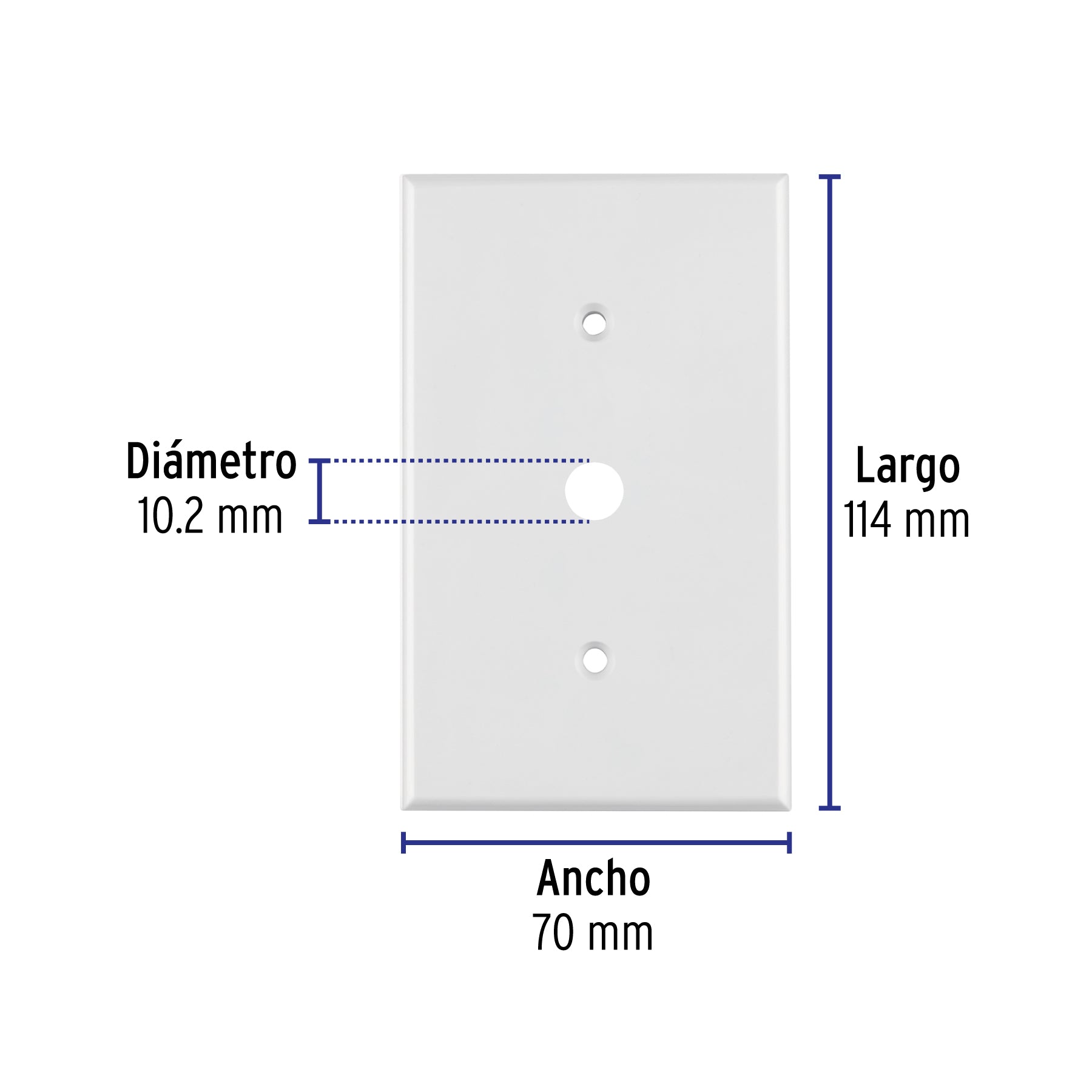 Placa de ABS para atenuador, Standard, blanco, VOLTECK