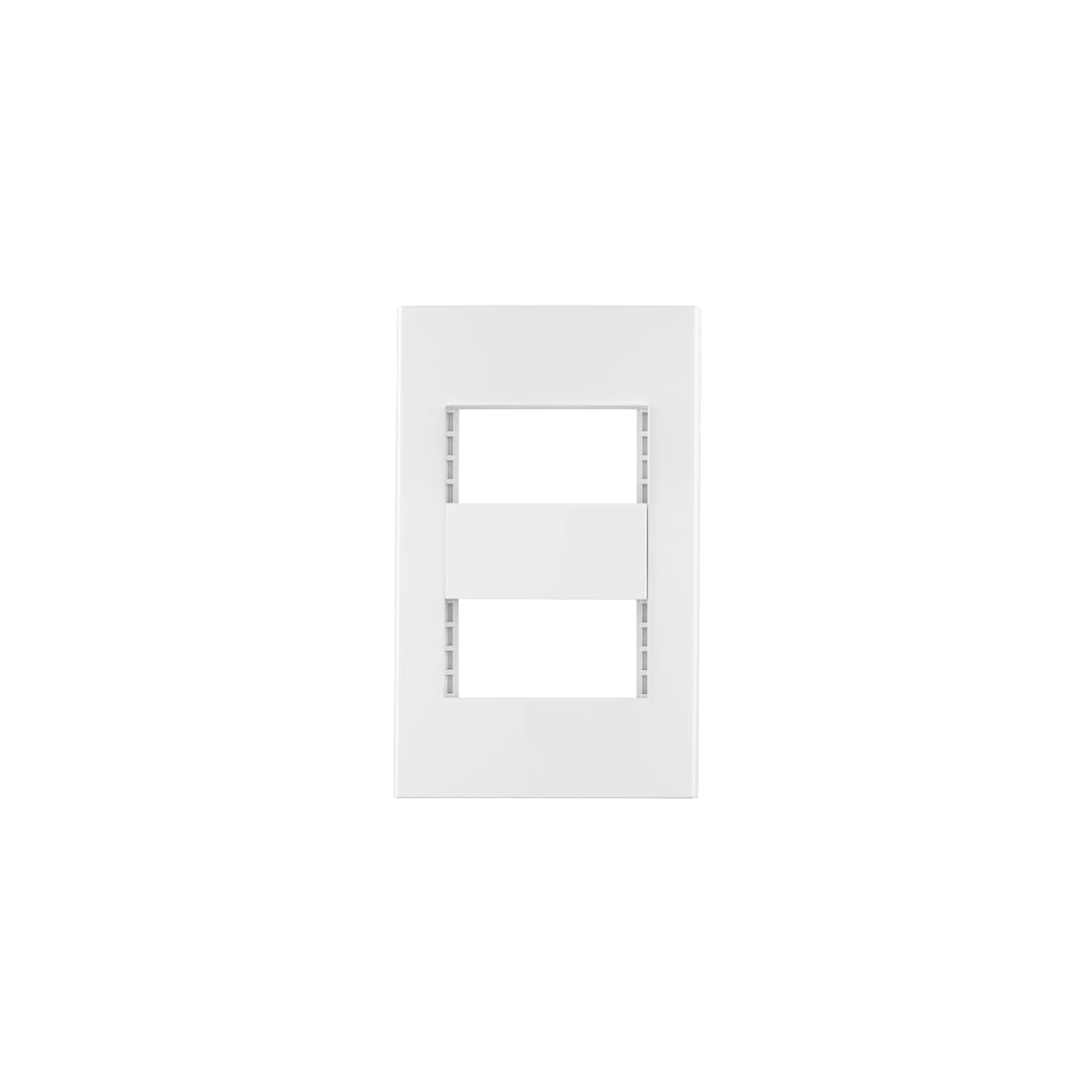 Placa 2 ventanas, 1 módulo, línea Española, color blanco